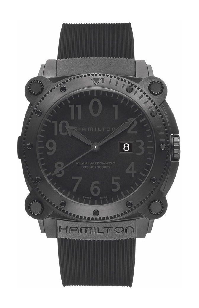 Hamilton Khaki Navy BelowZero 1000m Auto luxury timepiece - detailed view