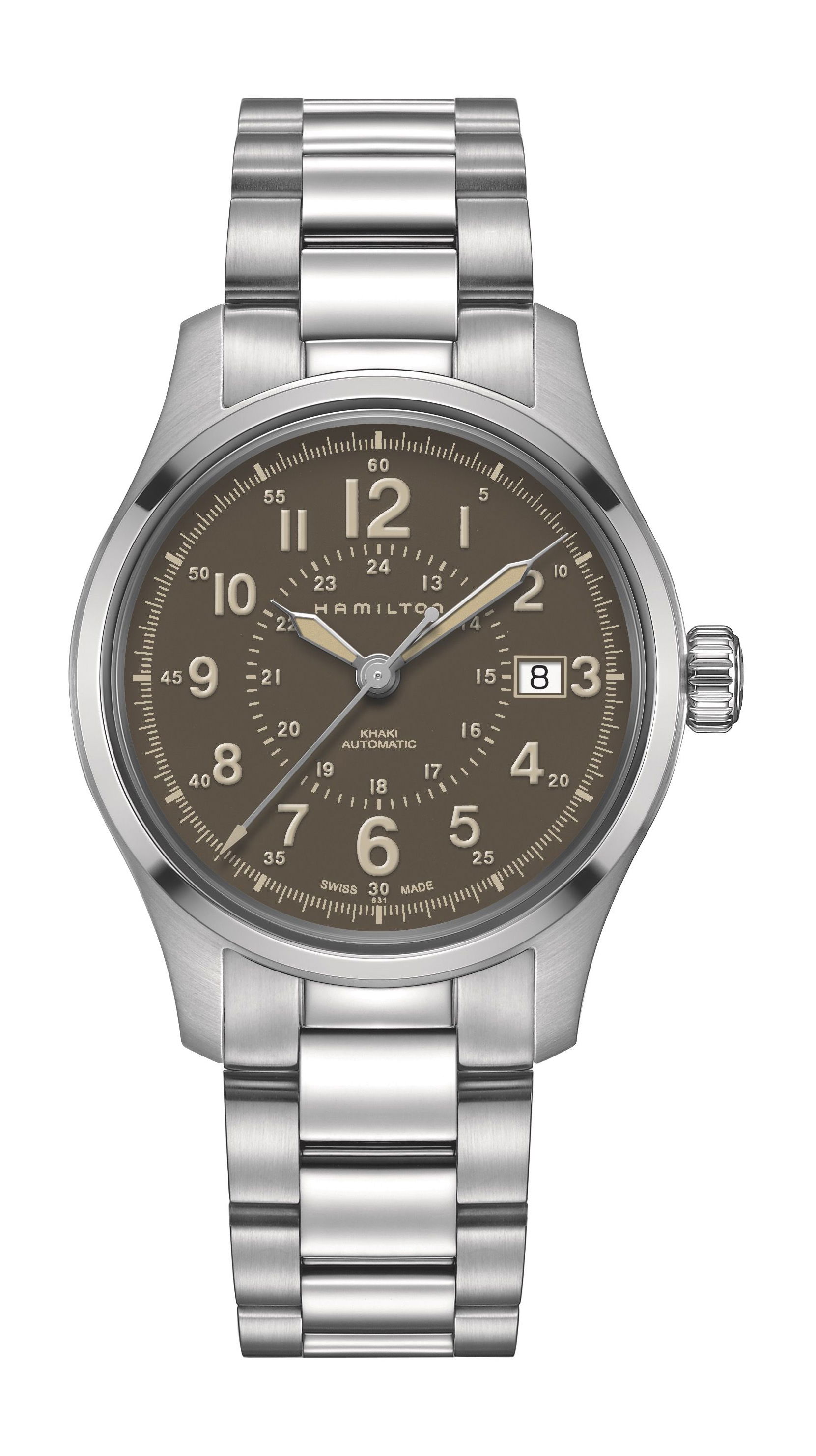 Hamilton Khaki Field Auto 40 mm luxury timepiece - detailed view