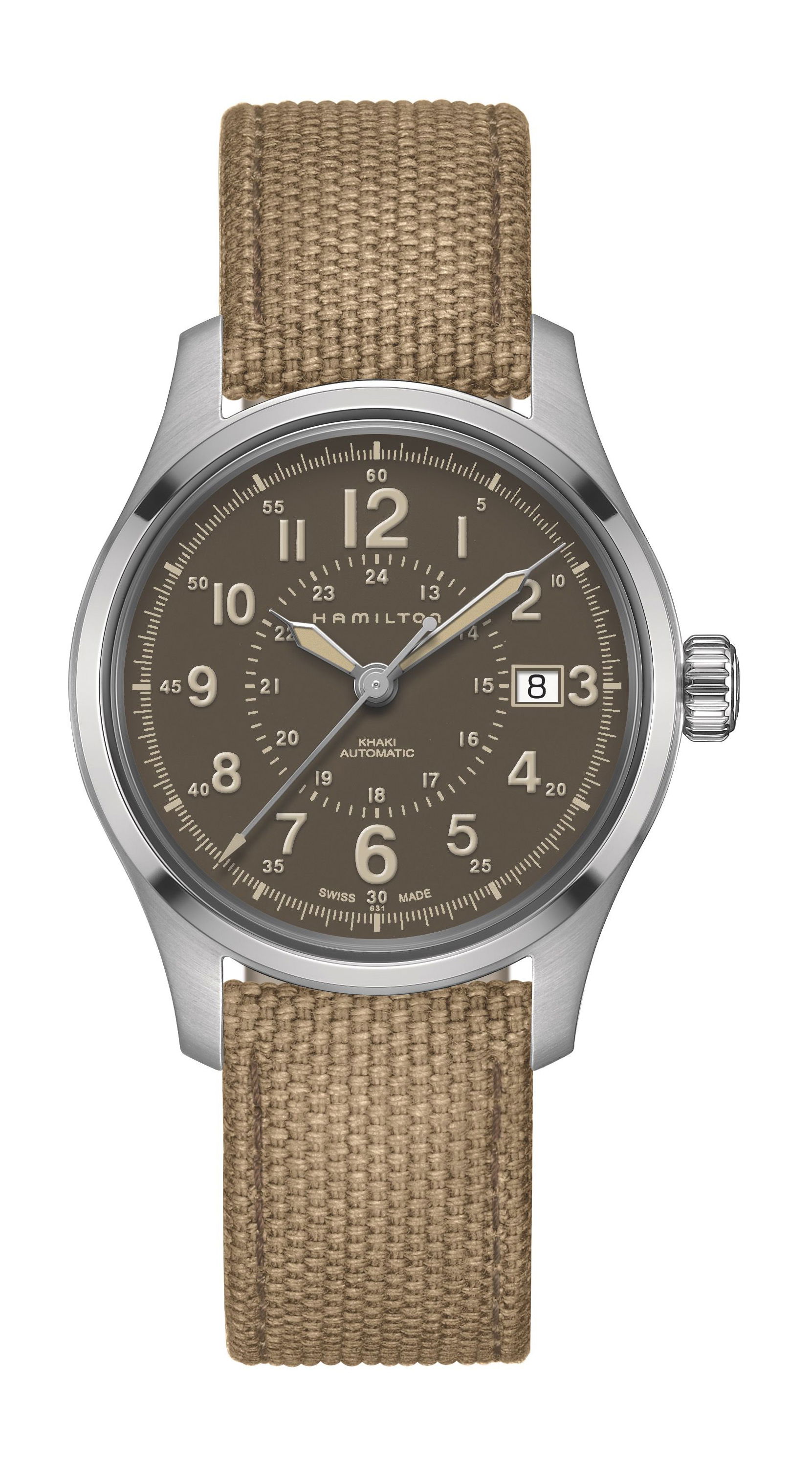 Hamilton Khaki Field Auto 40 mm luxury timepiece - detailed view
