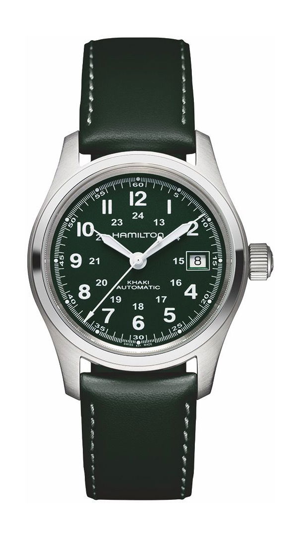 Hamilton Khaki Field Auto luxury timepiece - detailed view