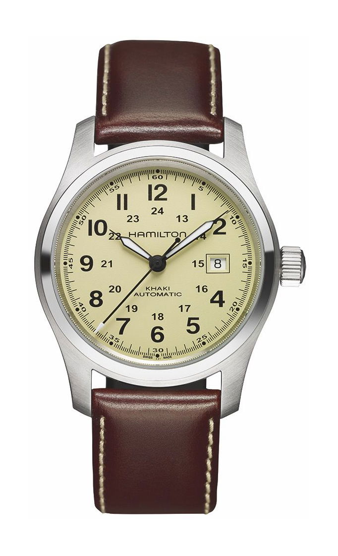 Hamilton Khaki Field Auto luxury timepiece - detailed view