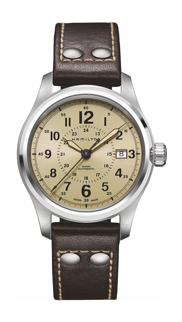 Hamilton Khaki Field Auto luxury timepiece - detailed view