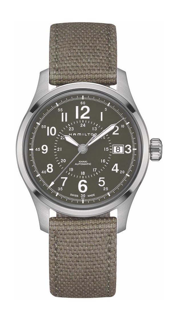 Hamilton Khaki Field Auto luxury timepiece - detailed view