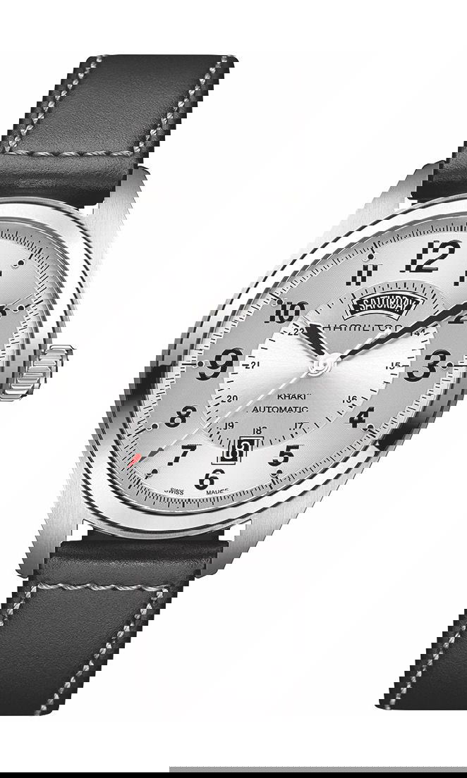 Hamilton Khaki Field Day Date Auto luxury timepiece - detailed view
