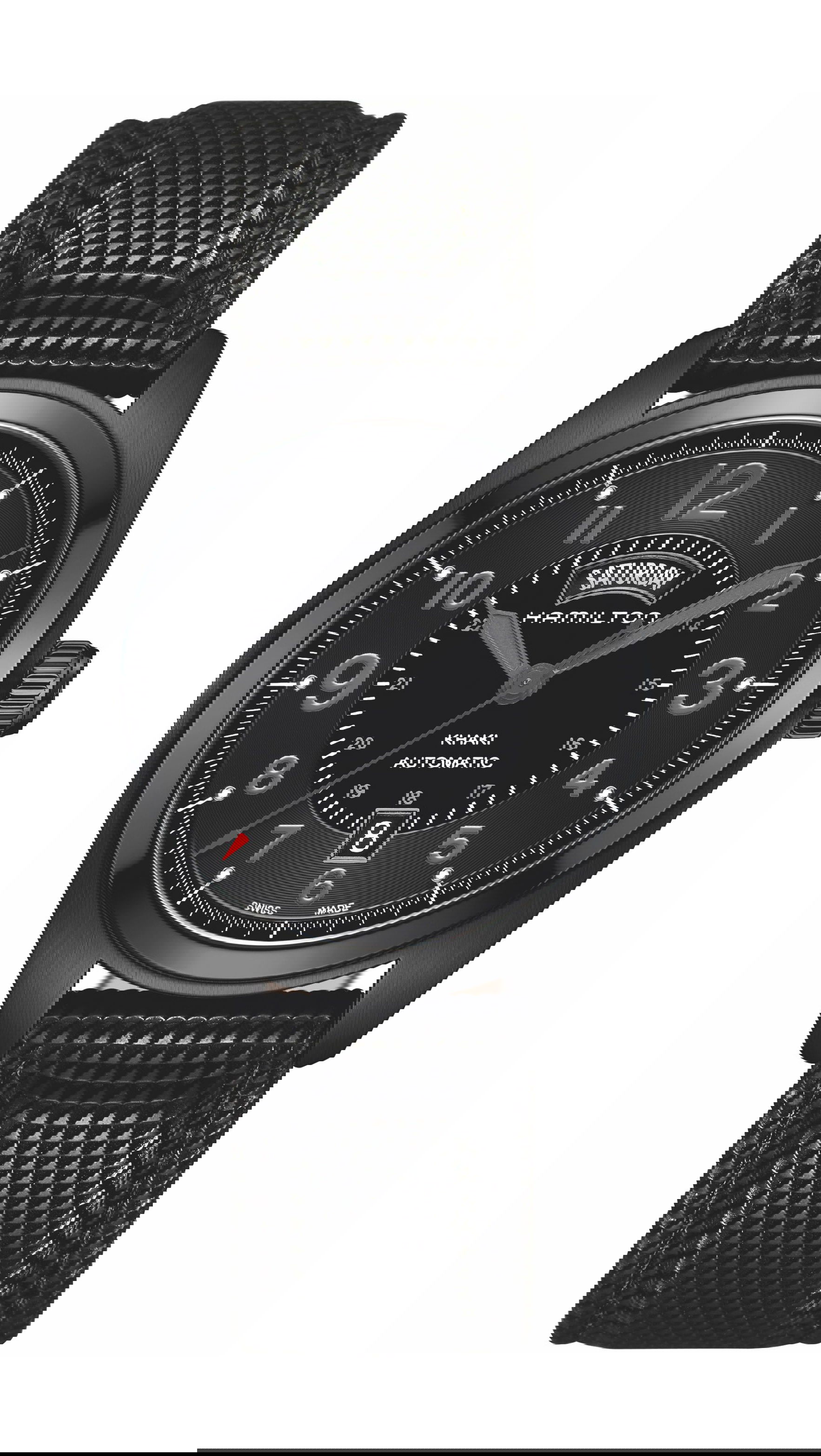 Hamilton Khaki Field Day Date Auto luxury timepiece - detailed view