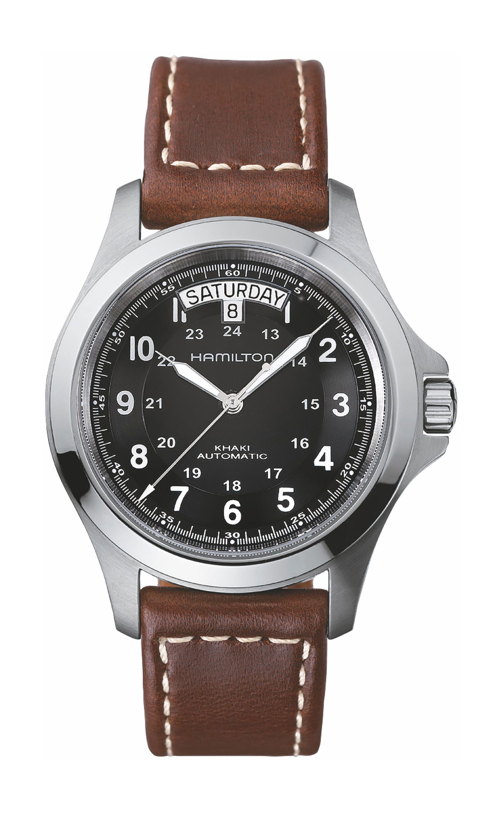 Hamilton Khaki Field Khaki King Auto luxury timepiece - detailed view