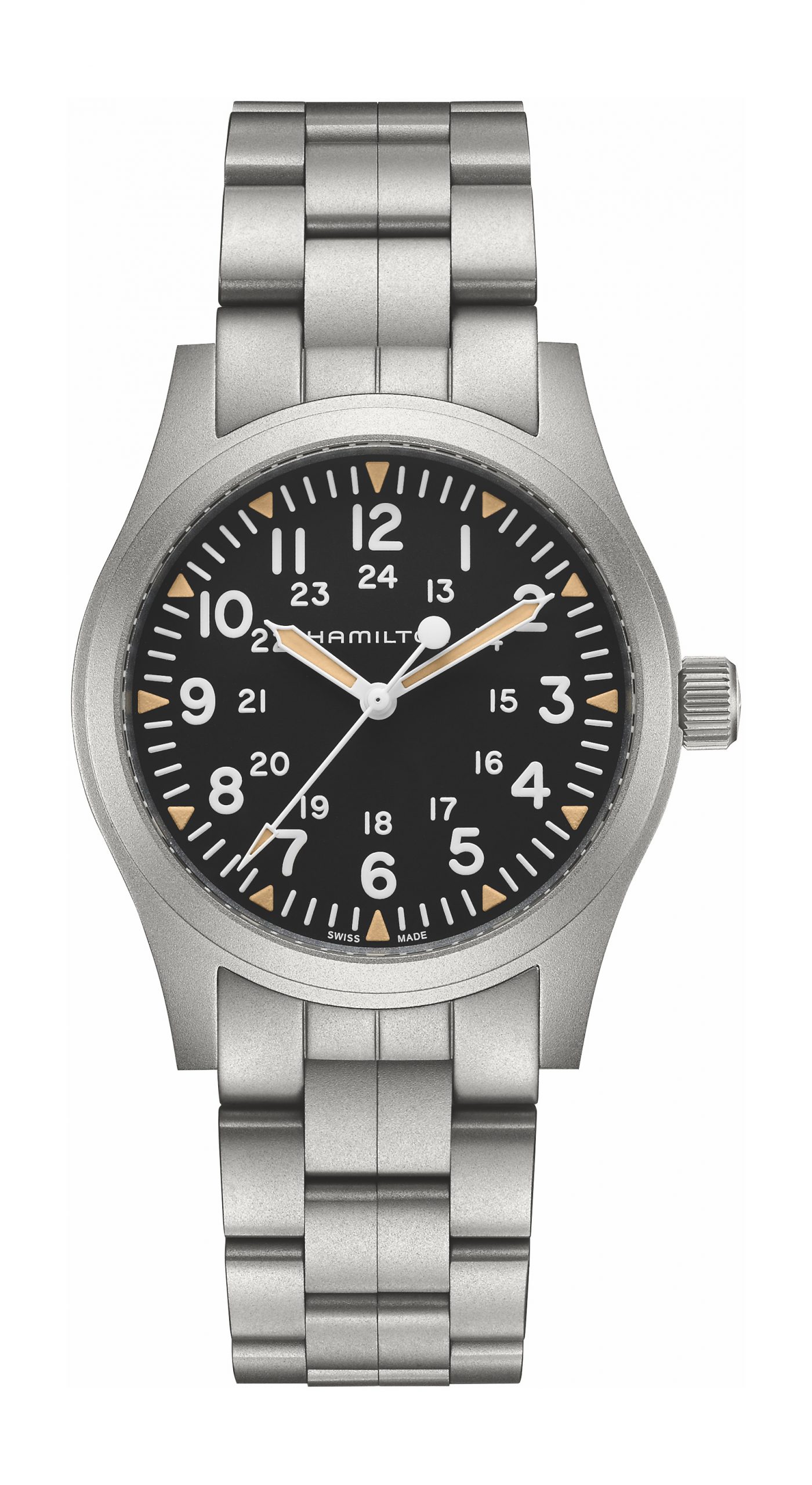 Hamilton Khaki Field Mechanical 42 mm luxury timepiece - detailed view