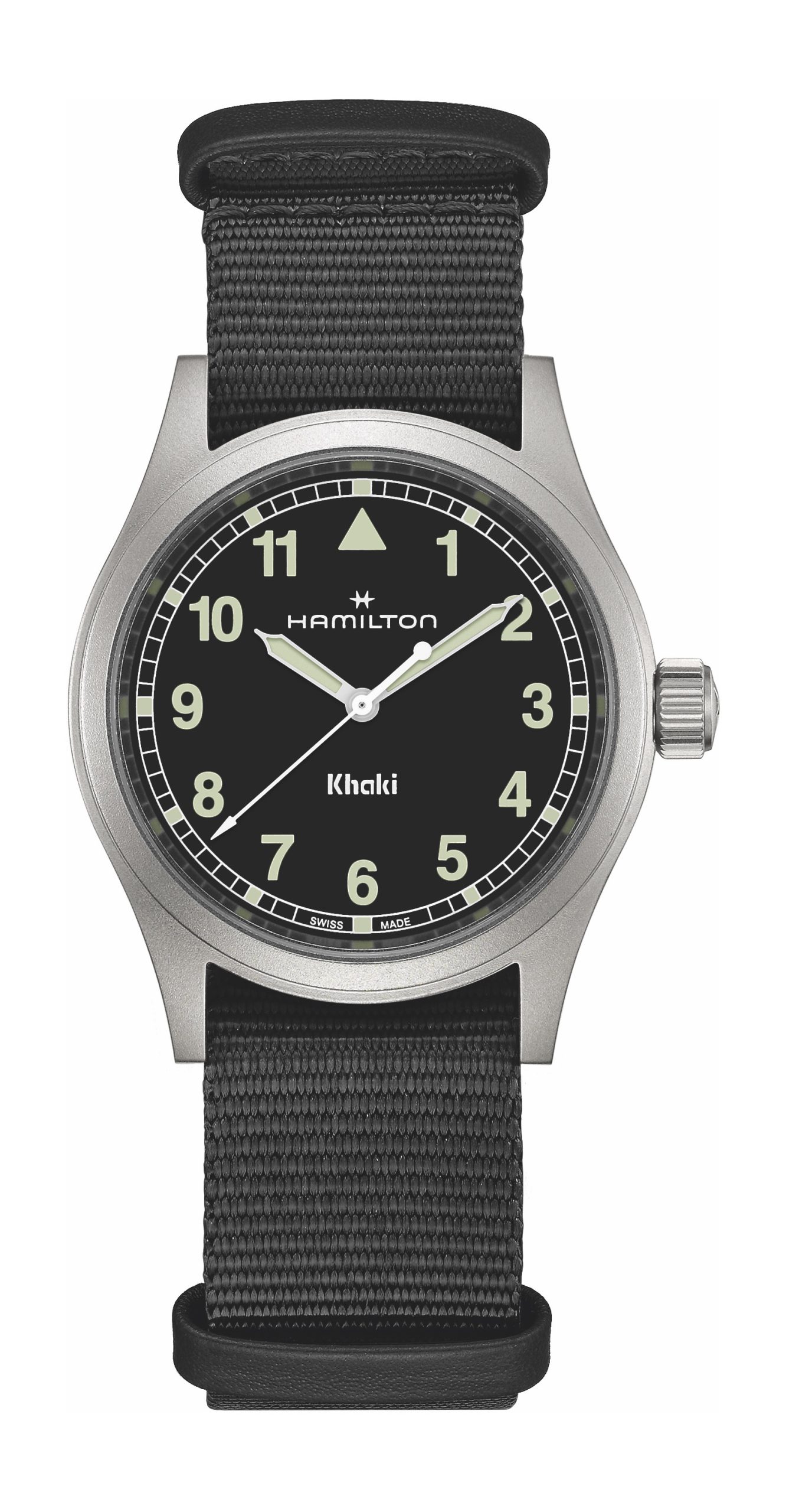 Hamilton Khaki Field Quartz 38 luxury timepiece - detailed view