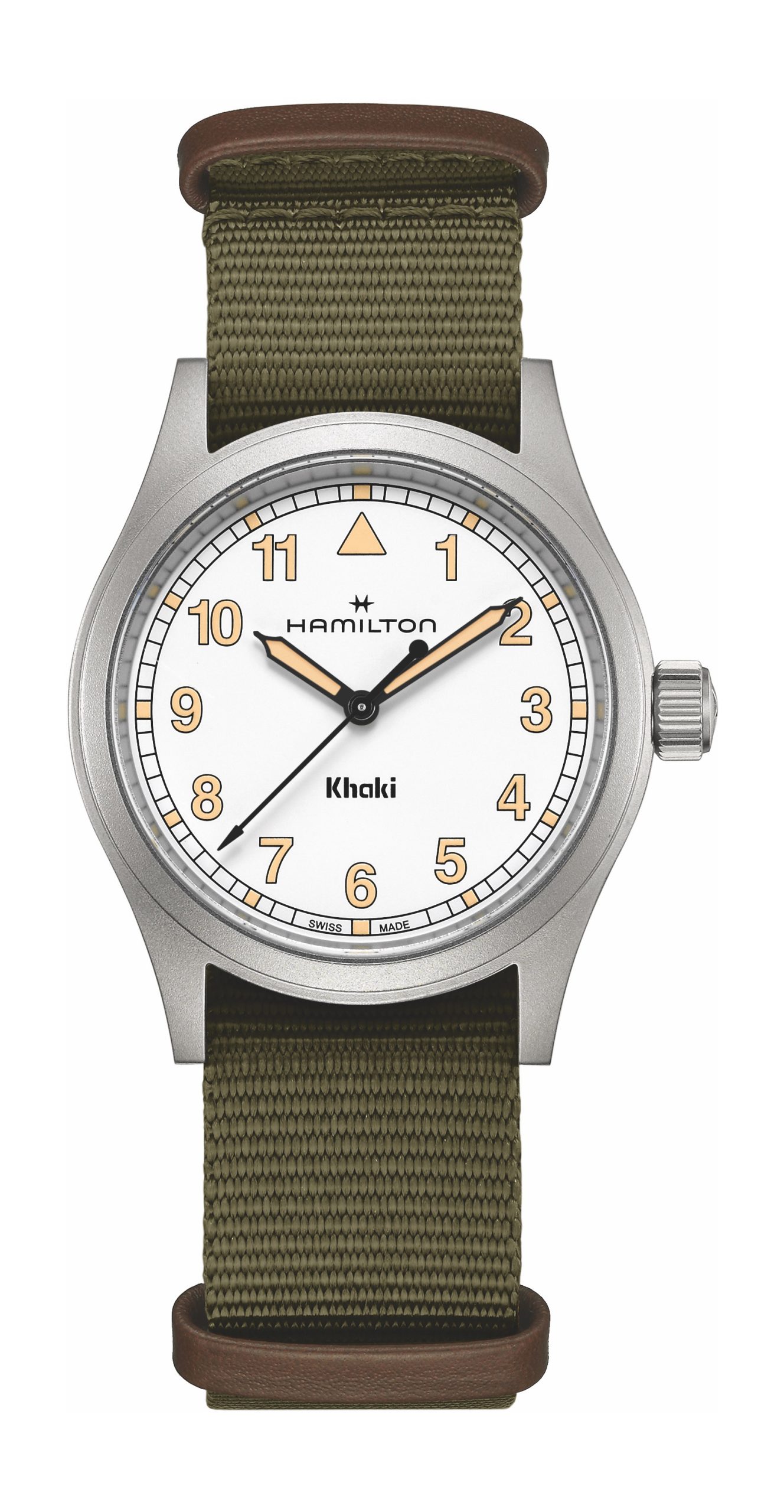 Hamilton Khaki Field Quartz 38 luxury timepiece - detailed view