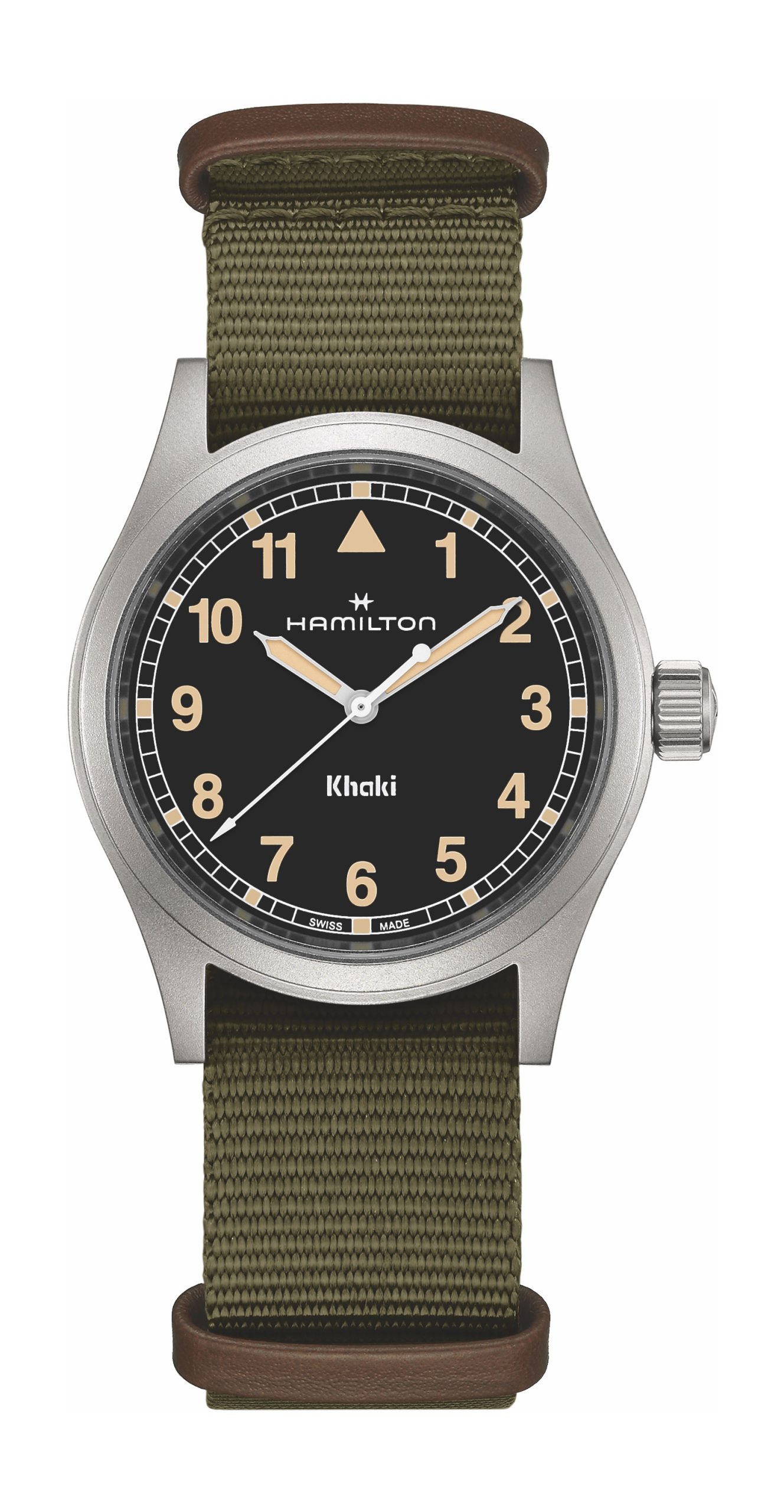 Hamilton Khaki Field Quartz 38 luxury timepiece - detailed view