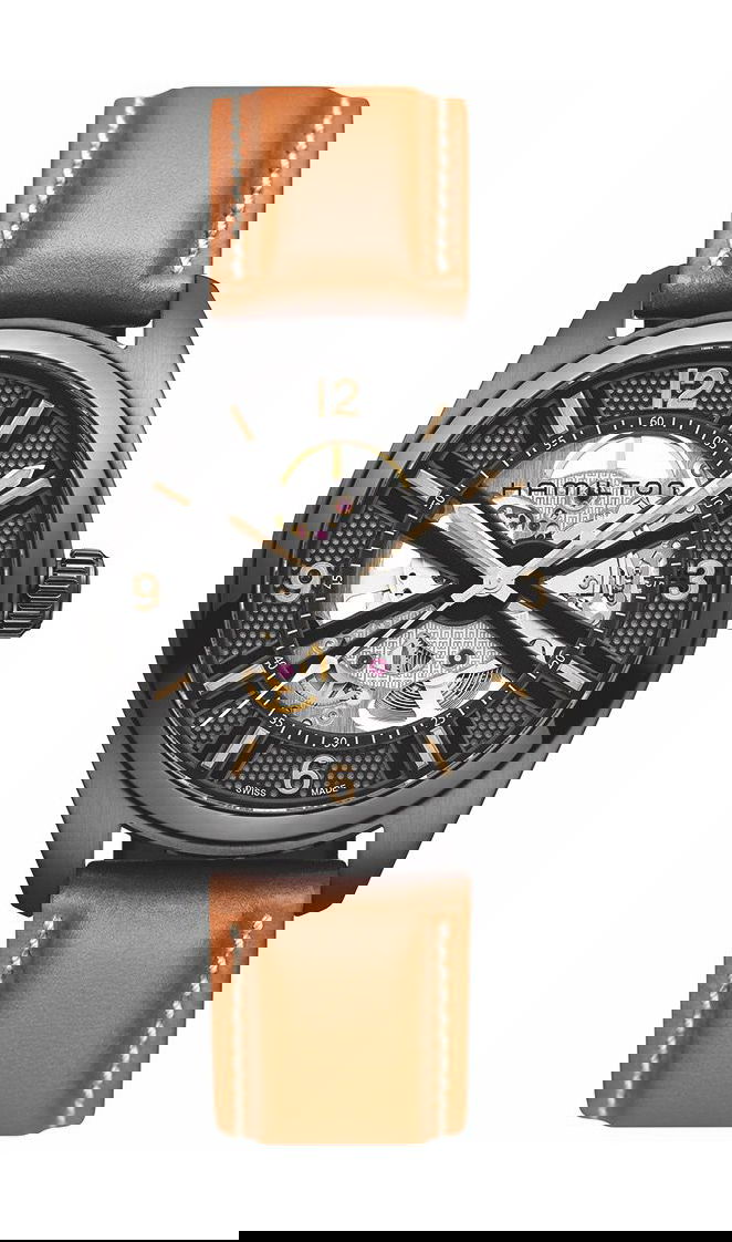 Hamilton Khaki Field Skeleton Auto luxury timepiece - detailed view