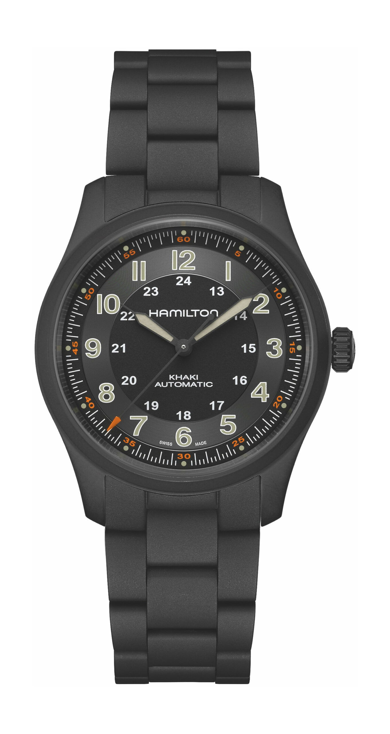 Hamilton Khaki Field Titanium 38 luxury timepiece - detailed view