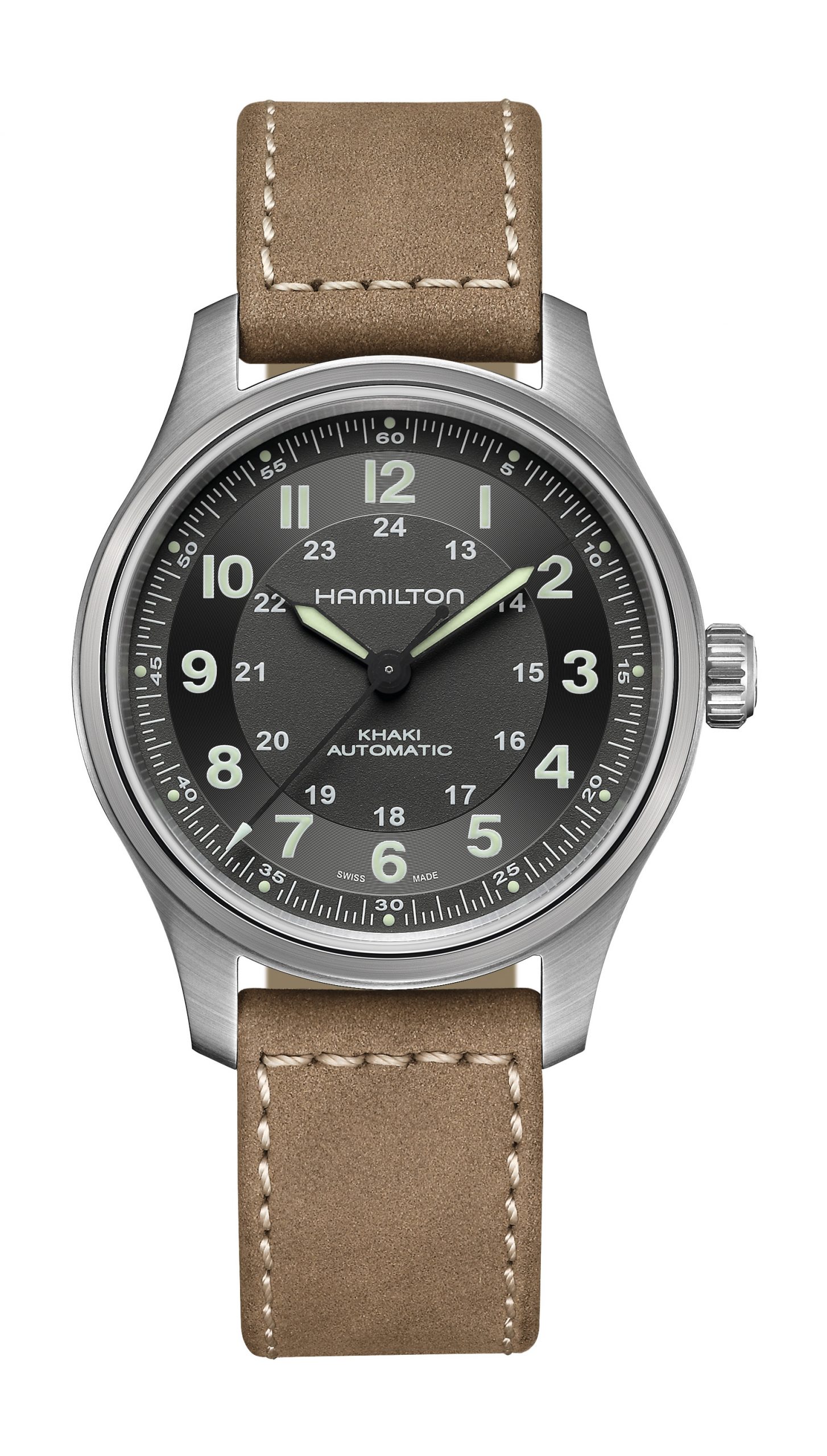 Hamilton Khaki Field Titanium Auto luxury timepiece - detailed view