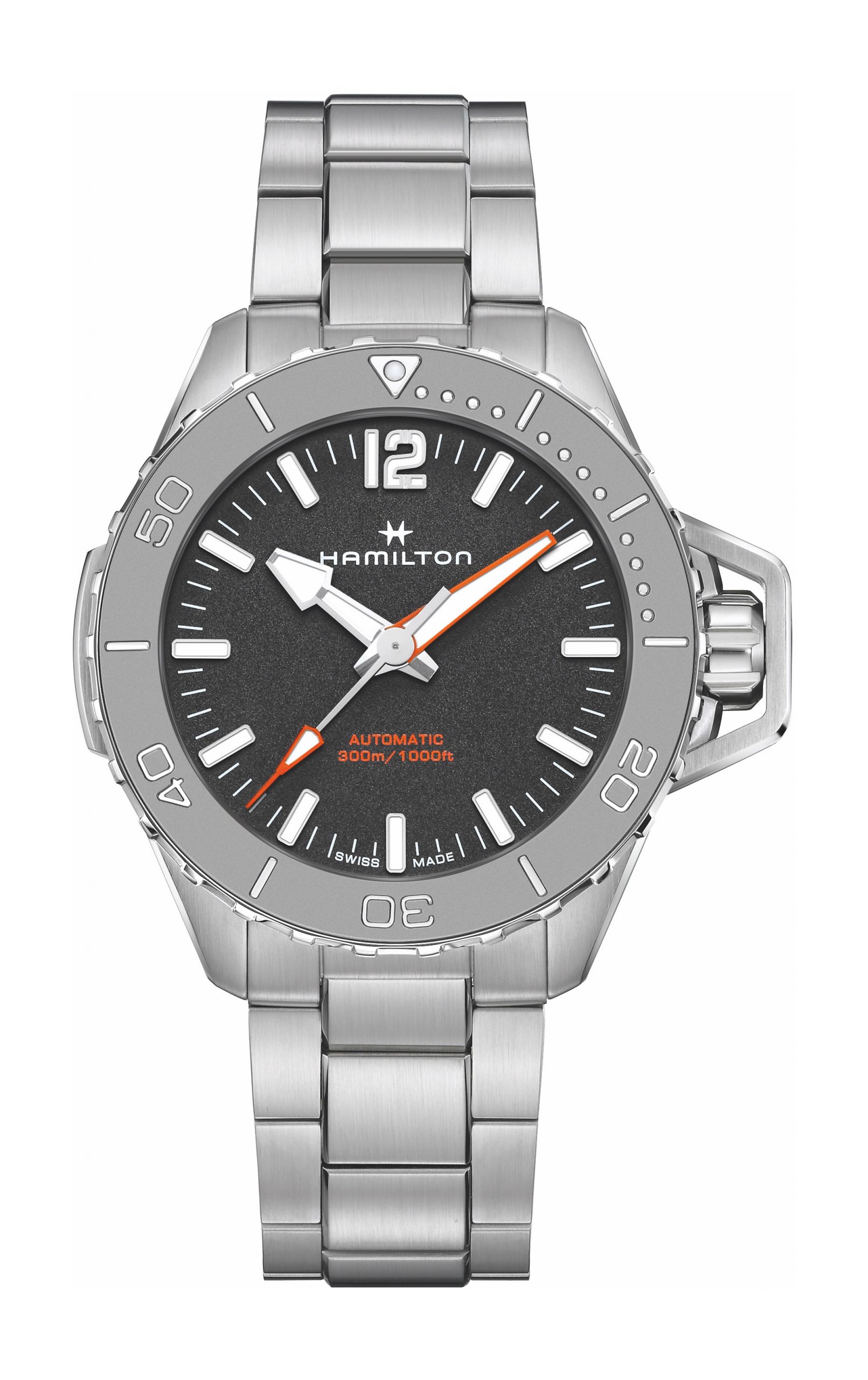 Hamilton Khaki Navy Frogman Auto 46mm luxury timepiece - detailed view