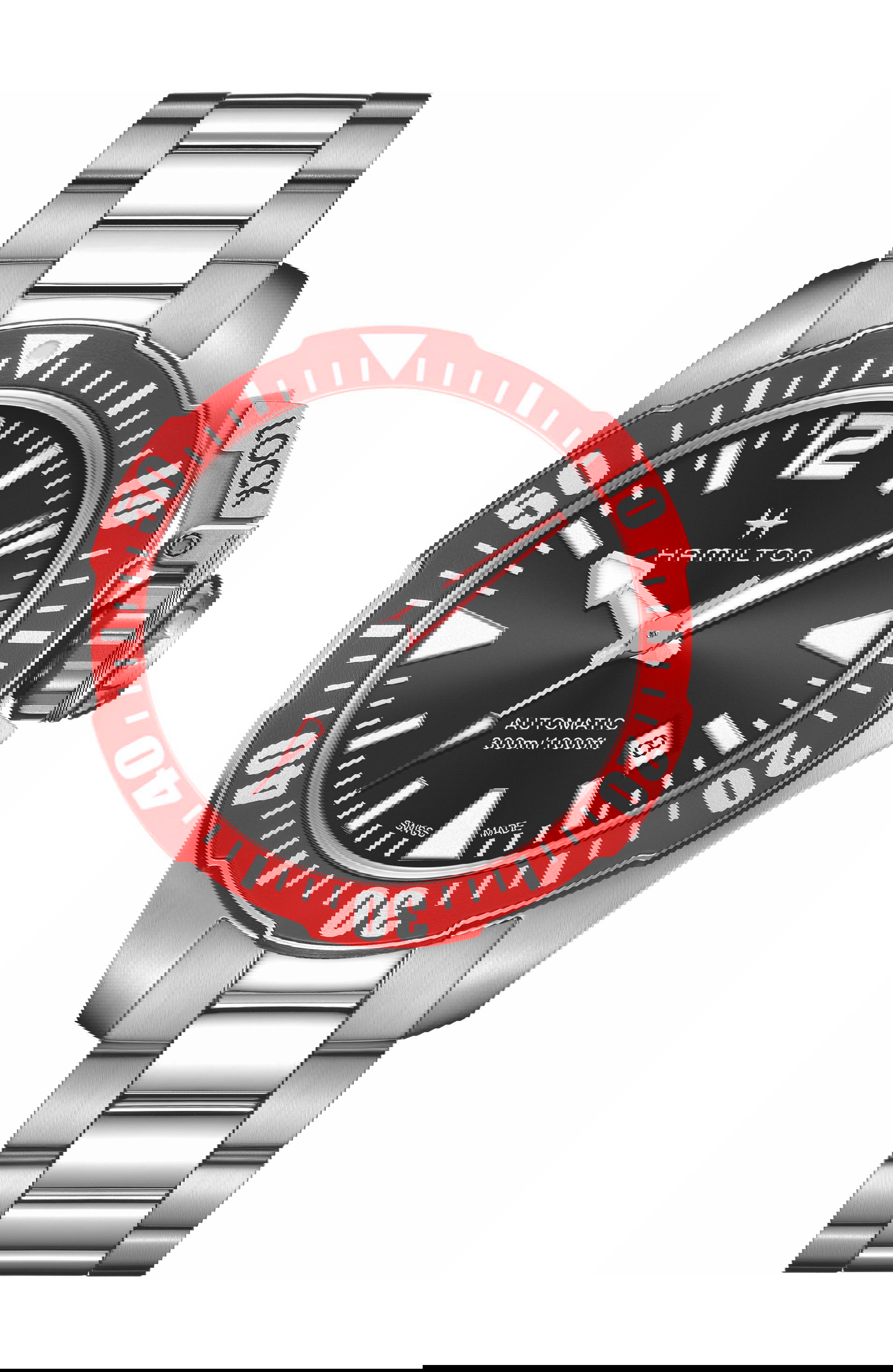 Hamilton Khaki Navy Frogman Auto luxury timepiece - detailed view