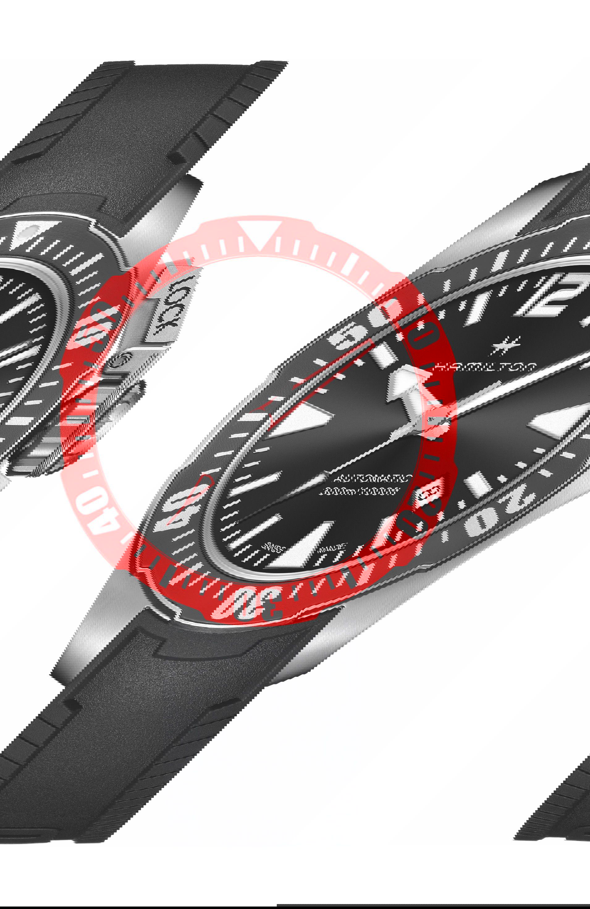 Hamilton Khaki Navy Frogman Auto luxury timepiece - detailed view