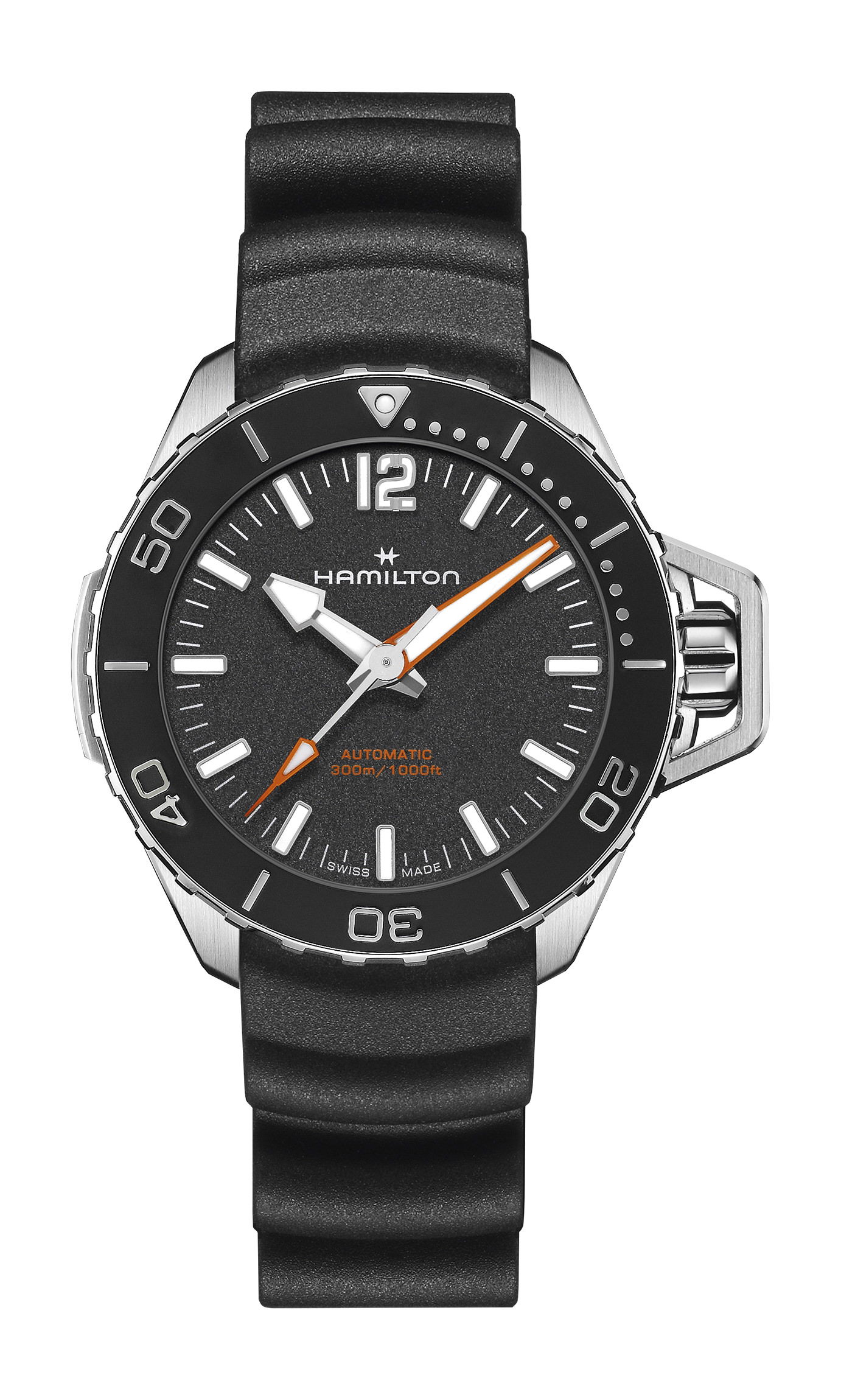 Hamilton Khaki Navy Frogman Automatic 41 luxury timepiece - detailed view