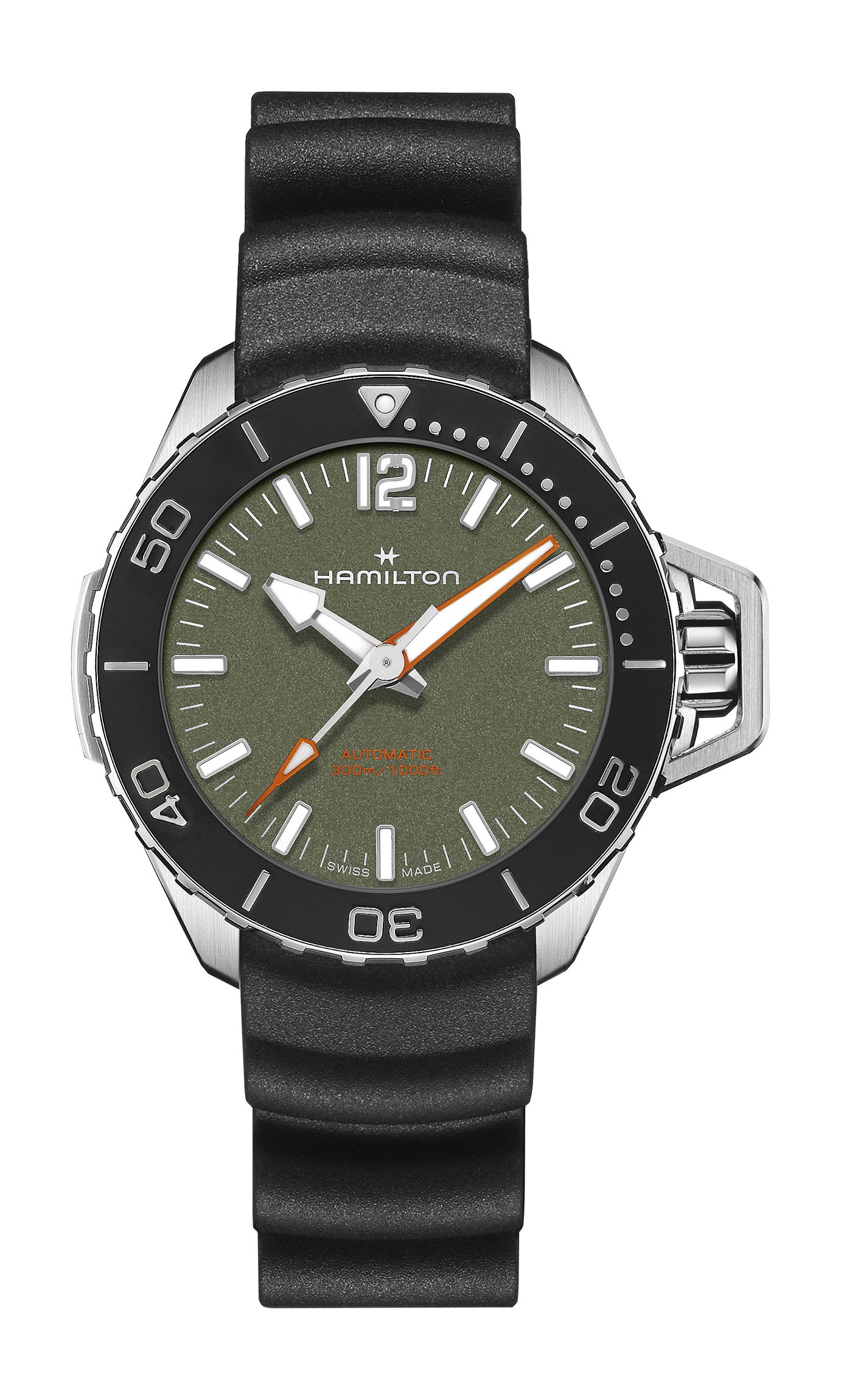Hamilton Khaki Navy Frogman Automatic 41 luxury timepiece - detailed view