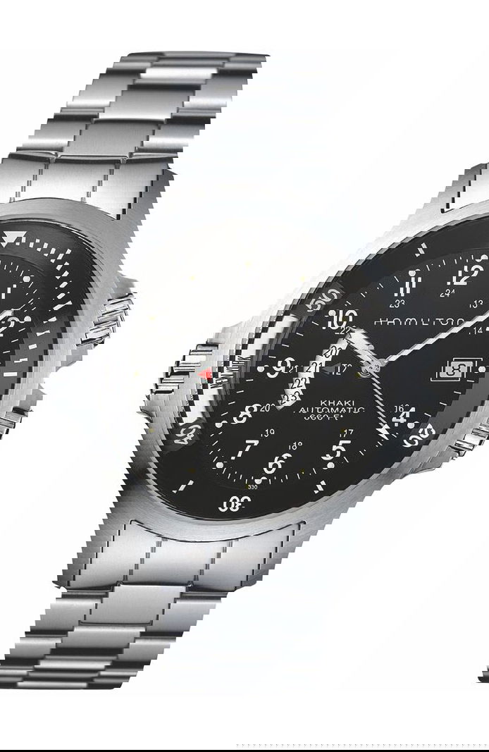Hamilton Khaki Navy GMT Auto luxury timepiece - detailed view