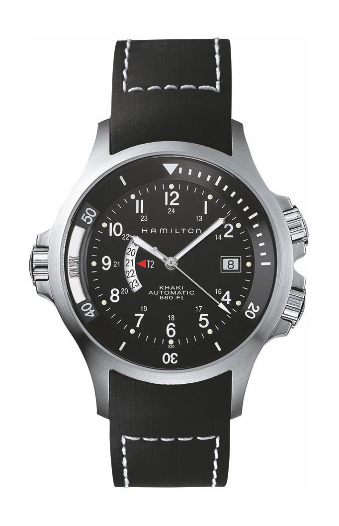 Hamilton Khaki Navy GMT Auto luxury timepiece - detailed view