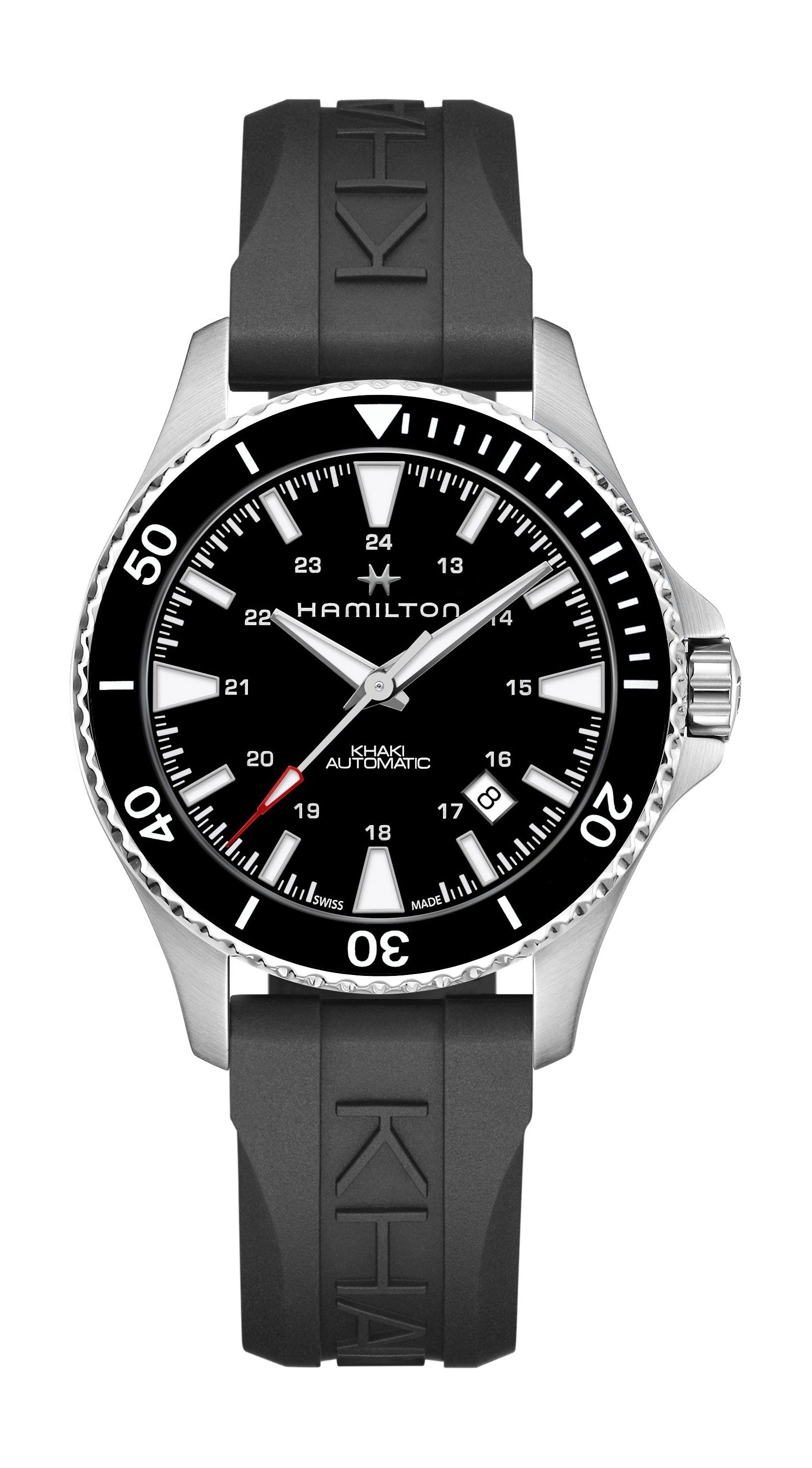Hamilton Khaki Navy Khaki Scuba Auto luxury timepiece - detailed view