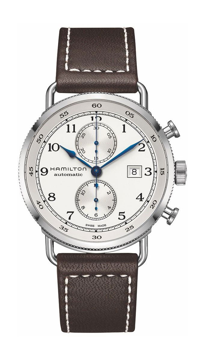 Hamilton Khaki Navy Pioneer Auto Chrono luxury timepiece - detailed view