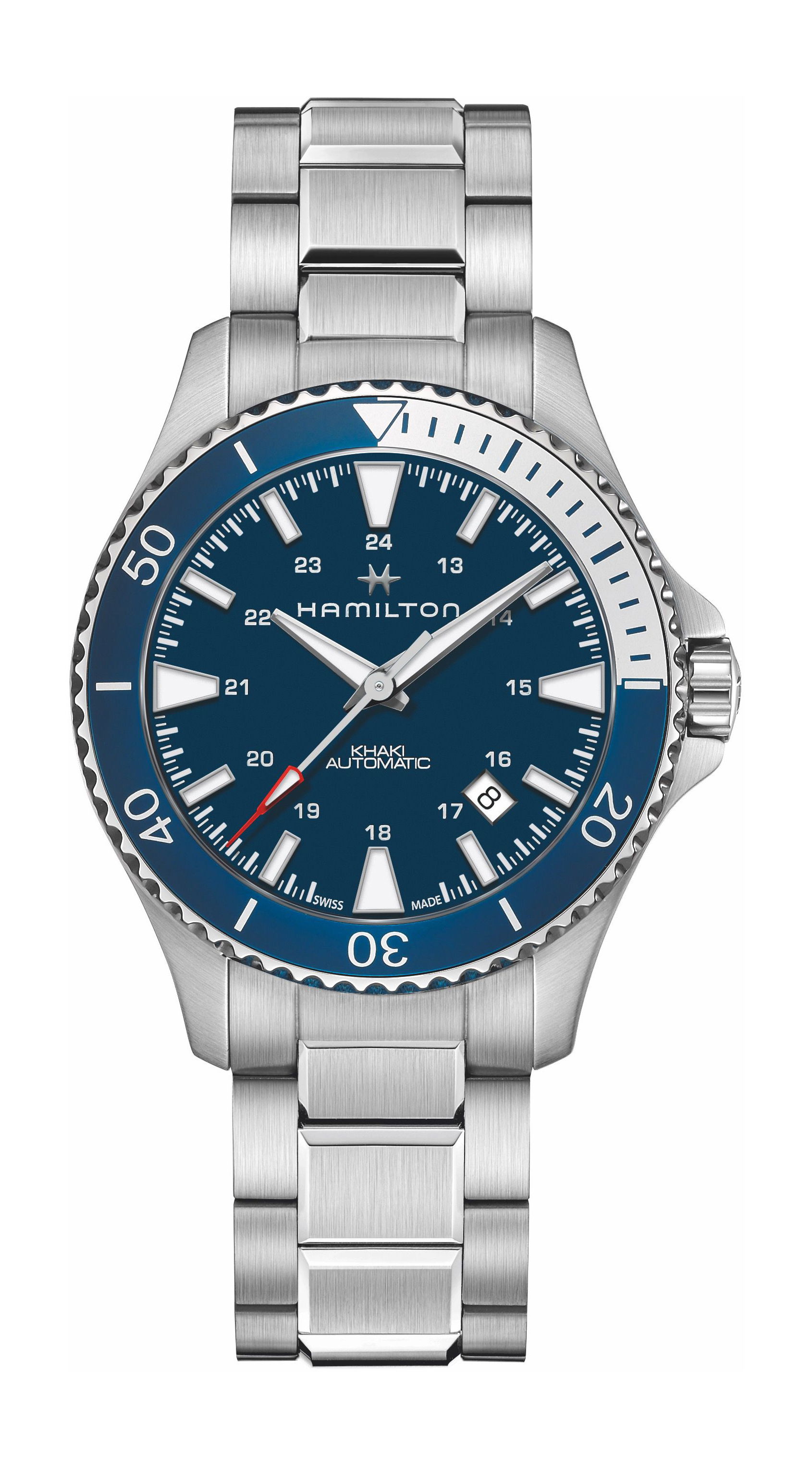 Hamilton Khaki Navy Scuba Auto luxury timepiece - detailed view