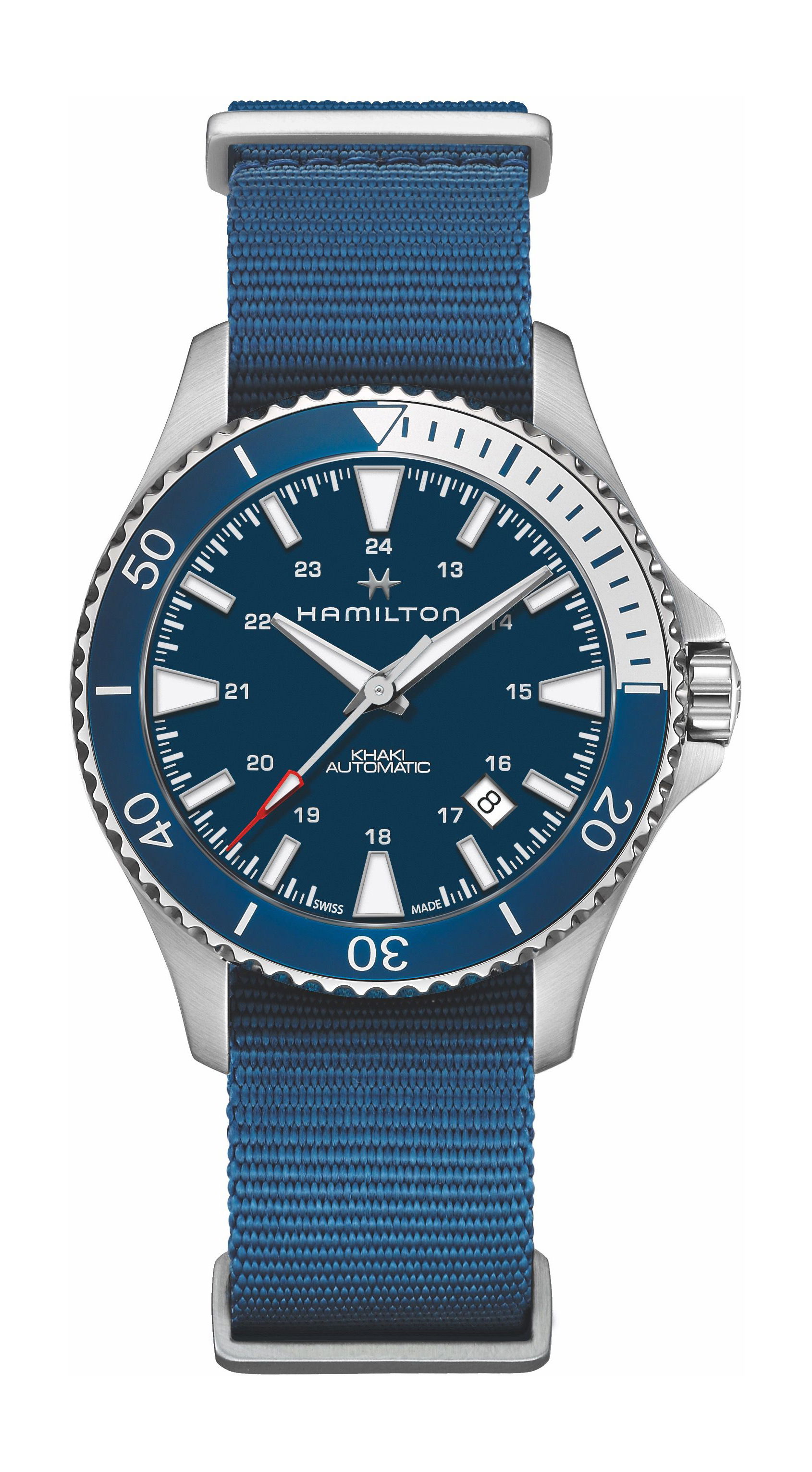 Hamilton Khaki Navy Scuba Auto luxury timepiece - detailed view