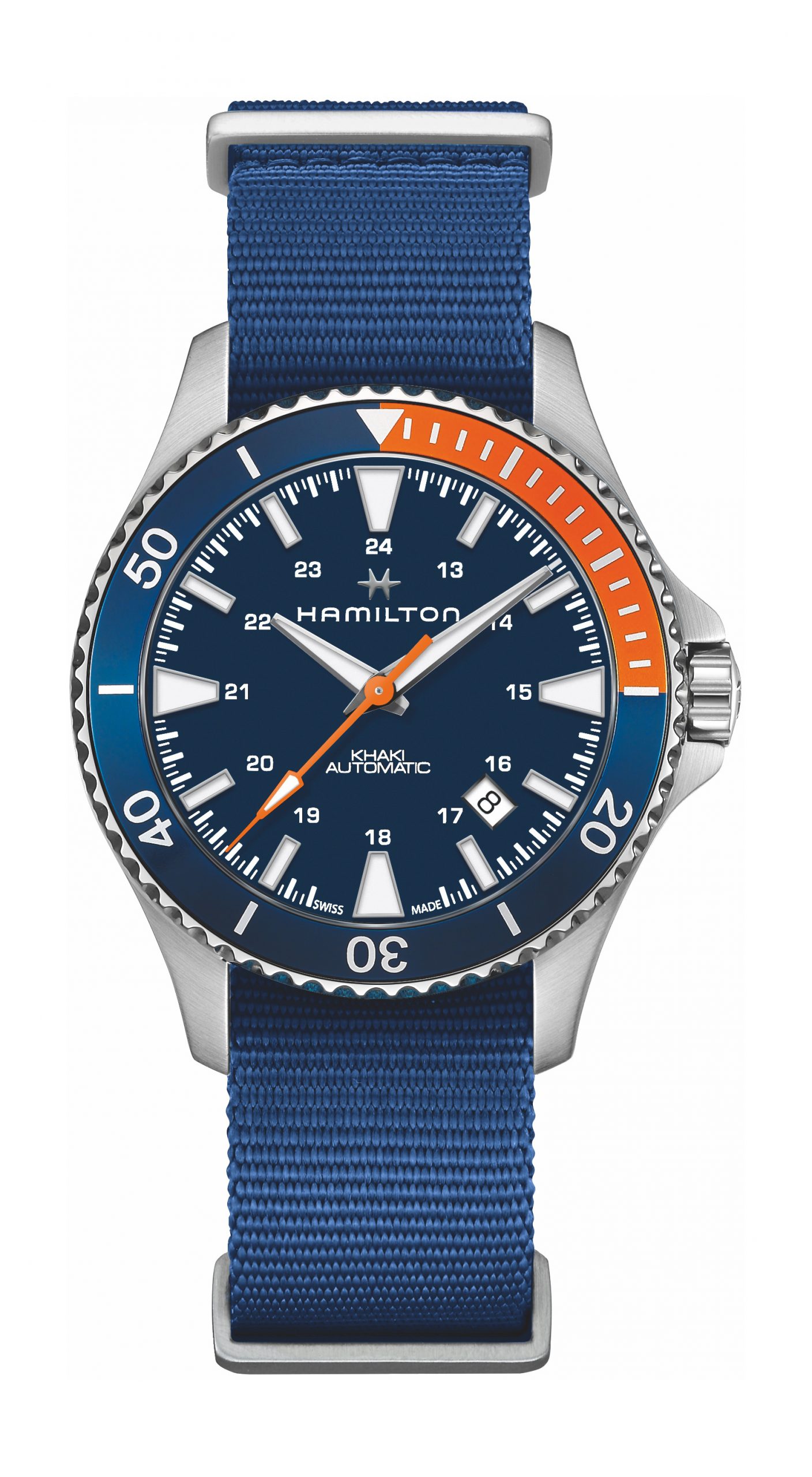 Hamilton Khaki Navy Scuba luxury timepiece - detailed view