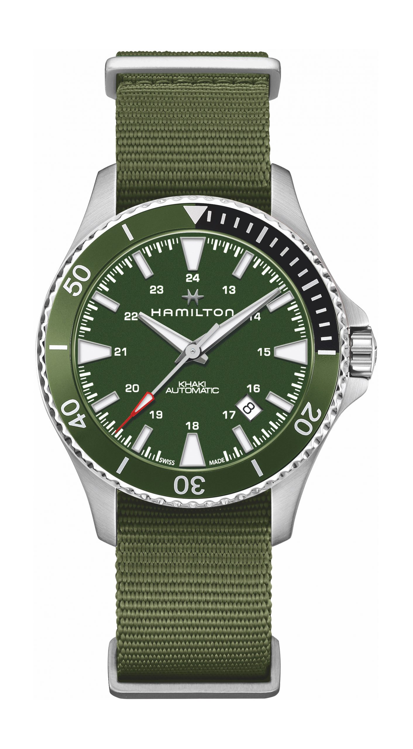 Hamilton Khaki Navy Scuba luxury timepiece - detailed view