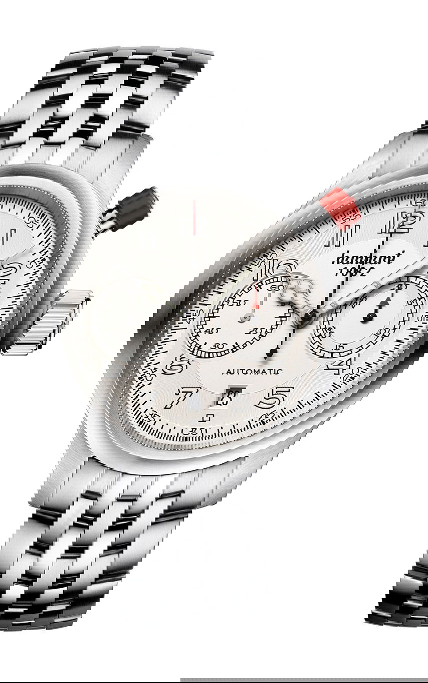 Hanhart PIONEER MonoControl Silver, Flat Bezel luxury timepiece - detailed view