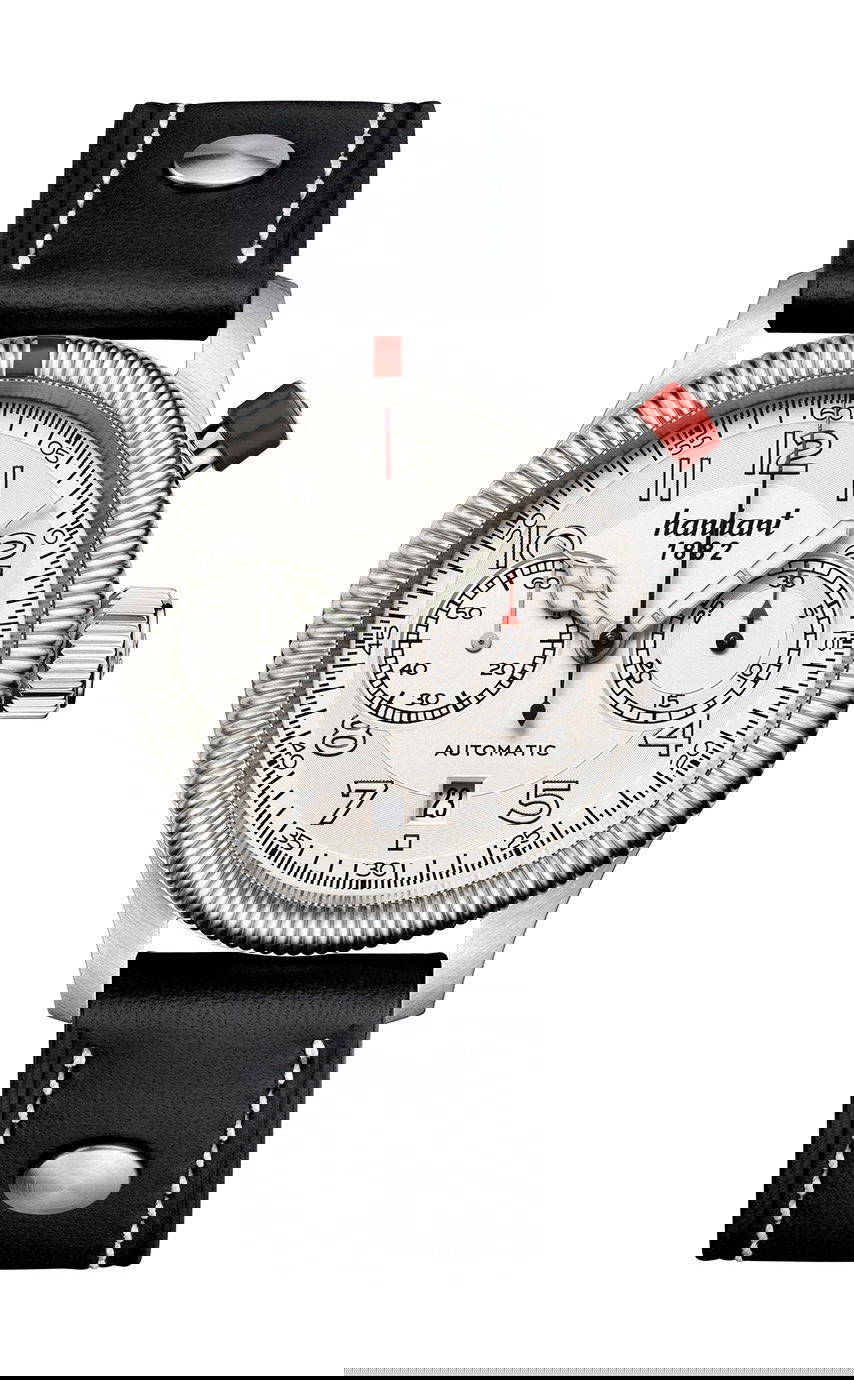 Hanhart PIONEER MonoControl Silver, Fluted Bezel luxury timepiece - detailed view