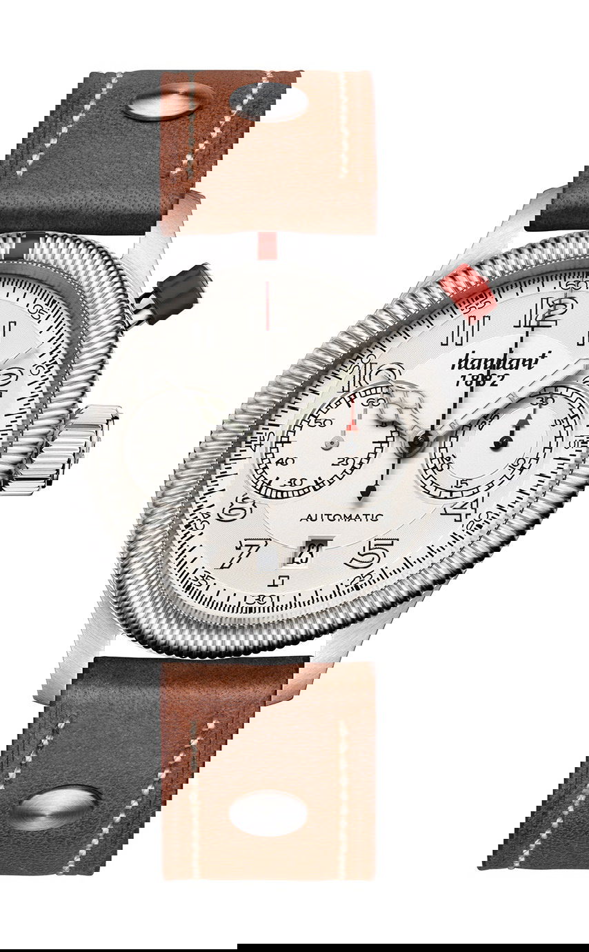Hanhart PIONEER MonoControl Silver, Fluted Bezel luxury timepiece - detailed view