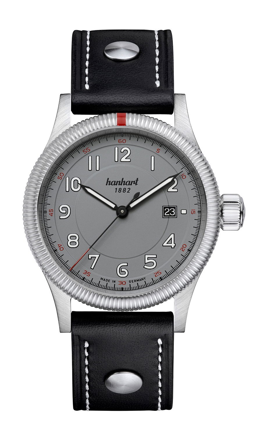 Hanhart PIONEER One Grey luxury timepiece - detailed view