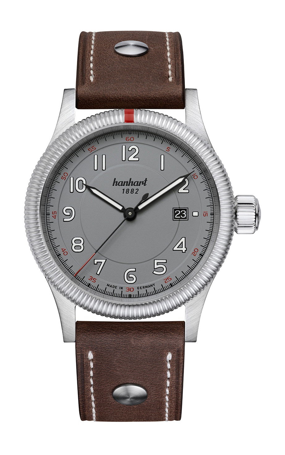 Hanhart PIONEER One Grey luxury timepiece - detailed view