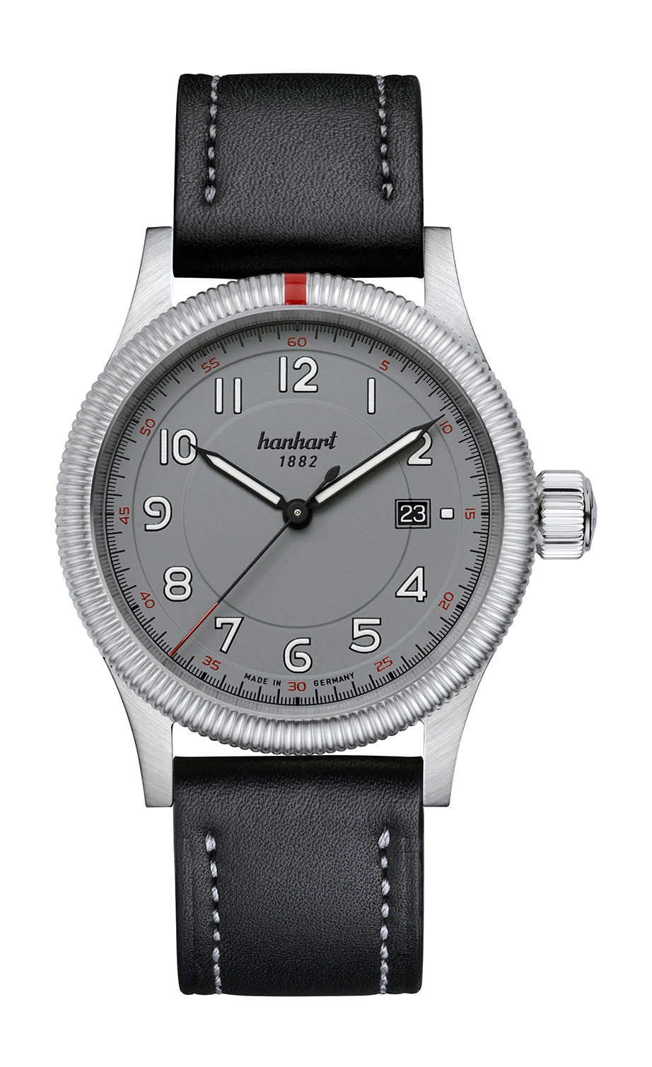 Hanhart PIONEER One Grey luxury timepiece - detailed view