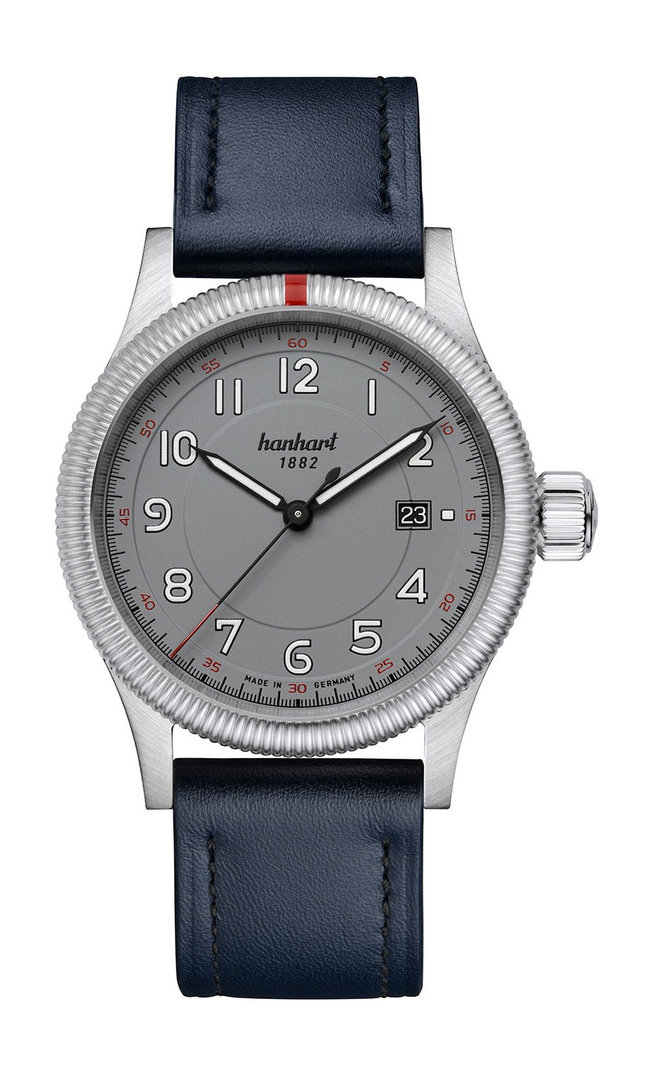 Hanhart PIONEER One Grey luxury timepiece - detailed view