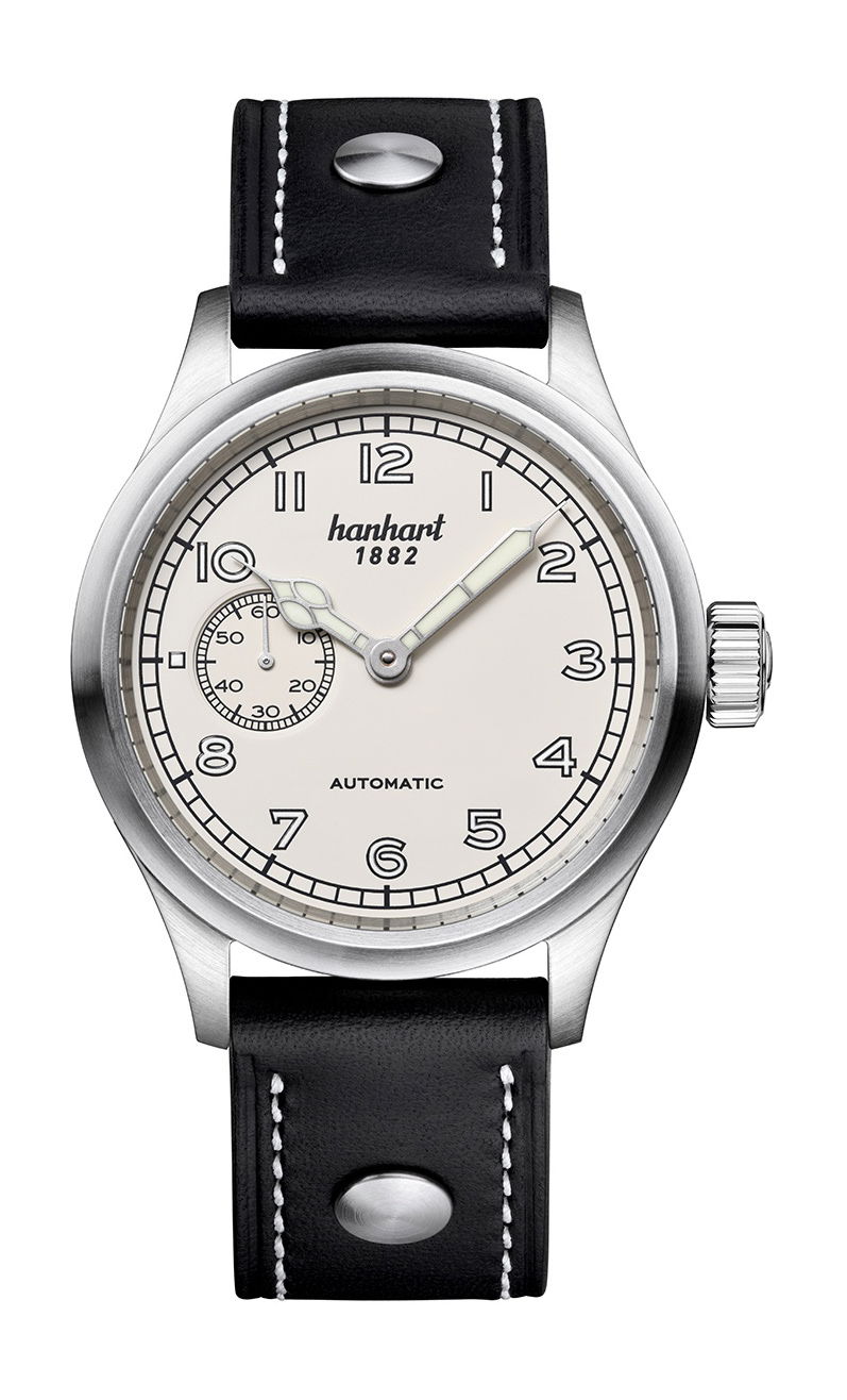 Hanhart PIONEER Preventor9 Off-White luxury timepiece - detailed view