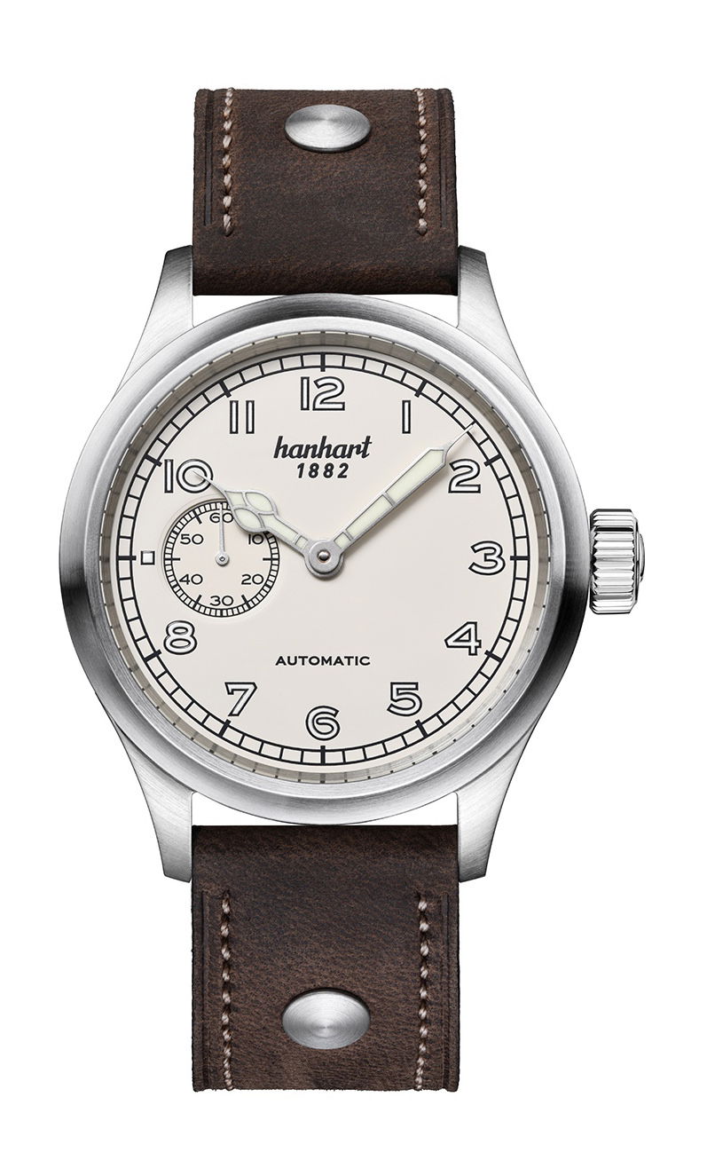 Hanhart PIONEER Preventor9 Off-White luxury timepiece - detailed view