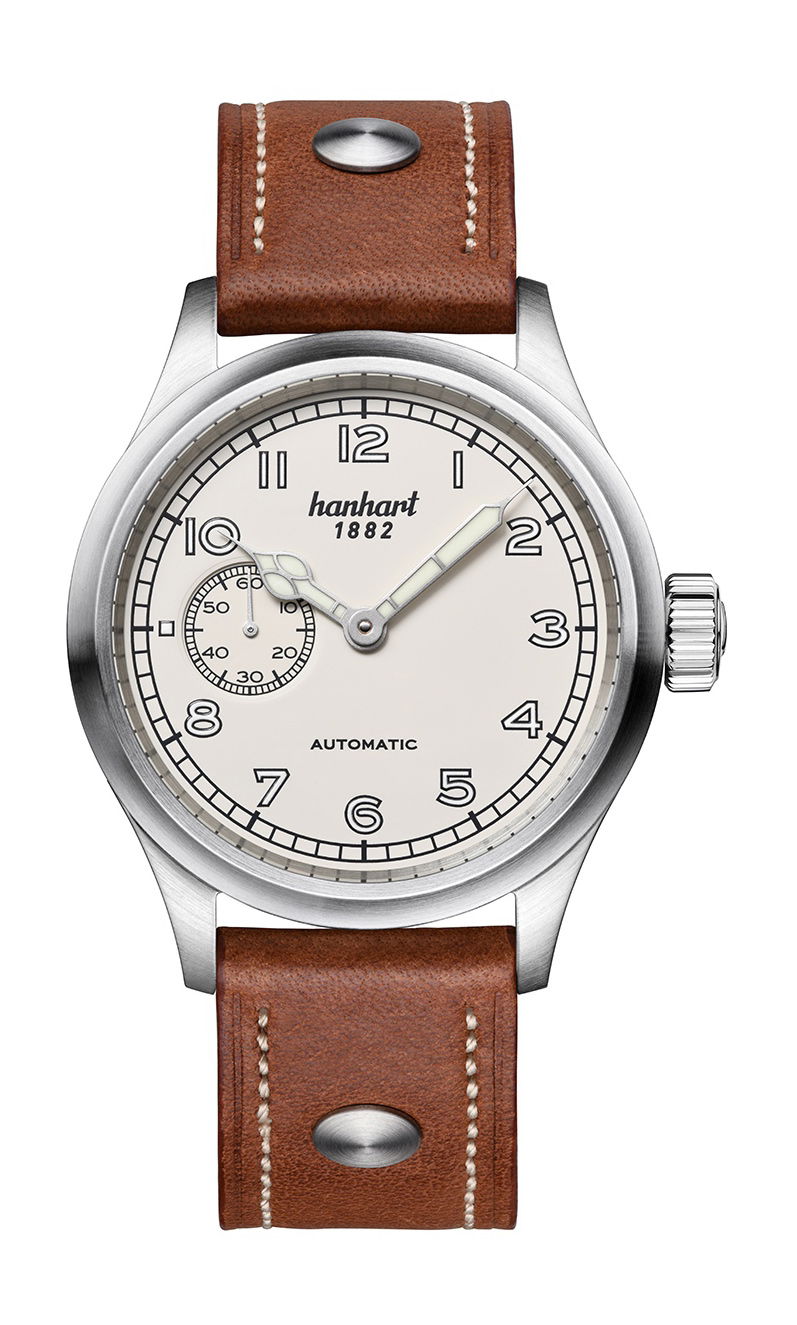 Hanhart PIONEER Preventor9 Off-White luxury timepiece - detailed view