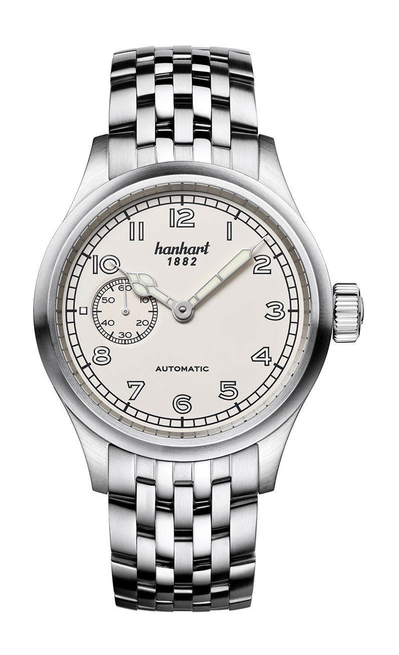 Hanhart PIONEER Preventor9 Off-White luxury timepiece - detailed view
