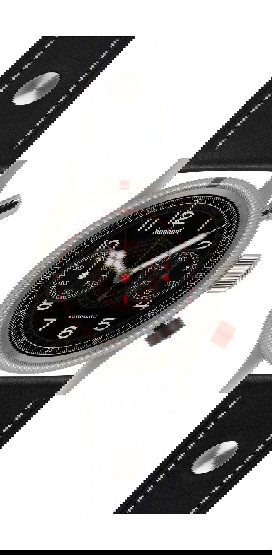Hanhart PIONEER TachyTele Black luxury timepiece - detailed view