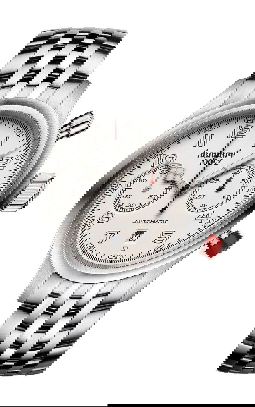 Hanhart PIONEER TwinControl Off-White, Flat Bezel luxury timepiece - detailed view