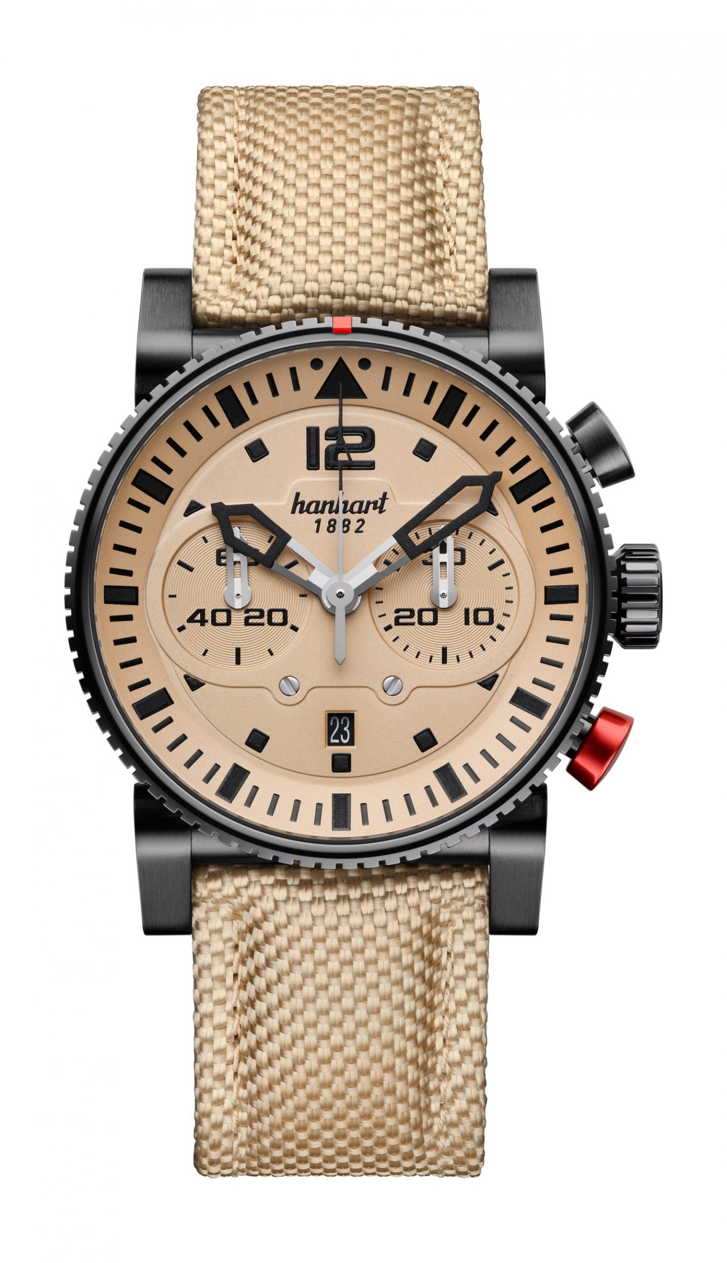 Hanhart PRIMUS Desert Pilot Dark luxury timepiece - detailed view