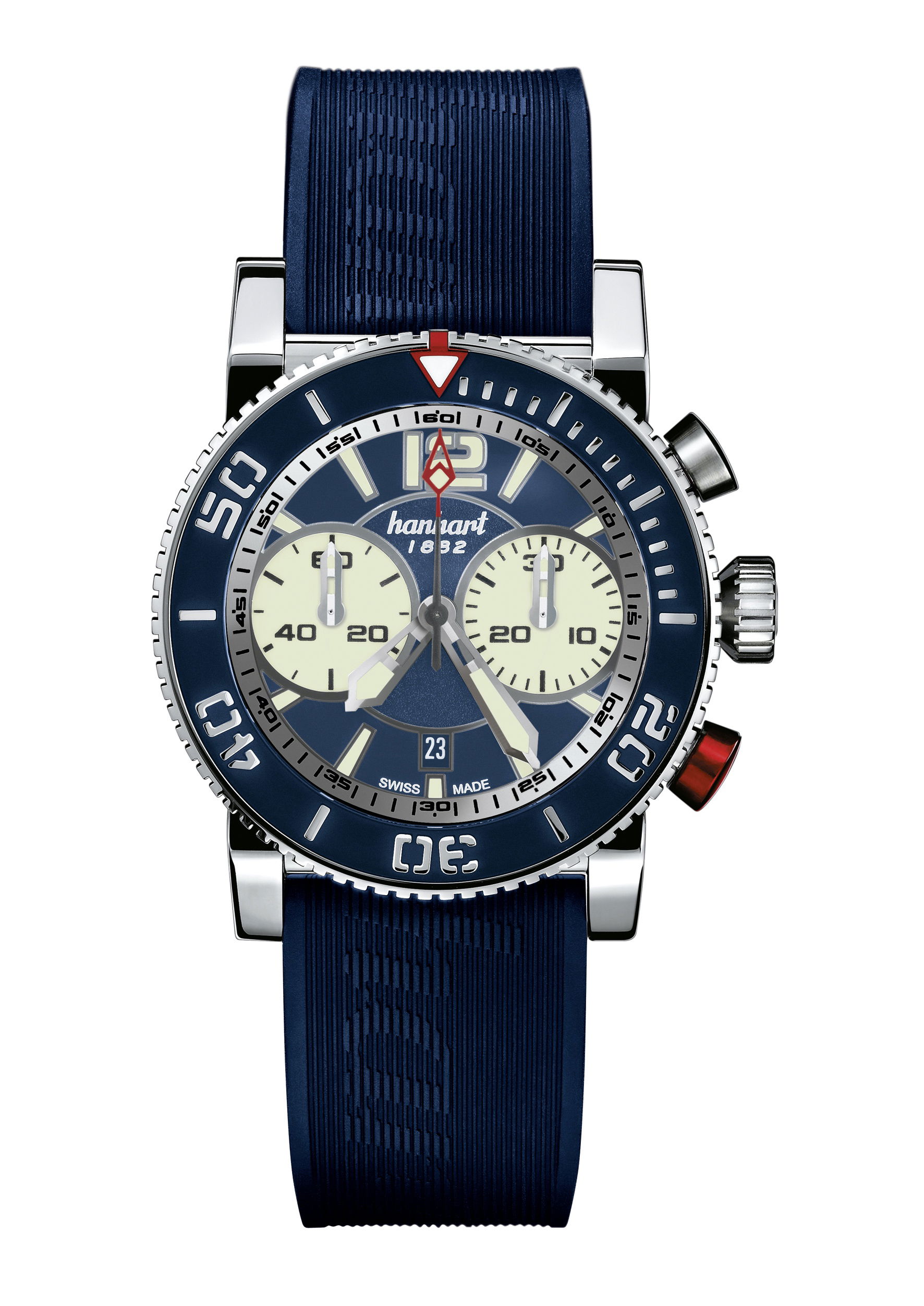 Hanhart PRIMUS Diver Blue luxury timepiece - detailed view