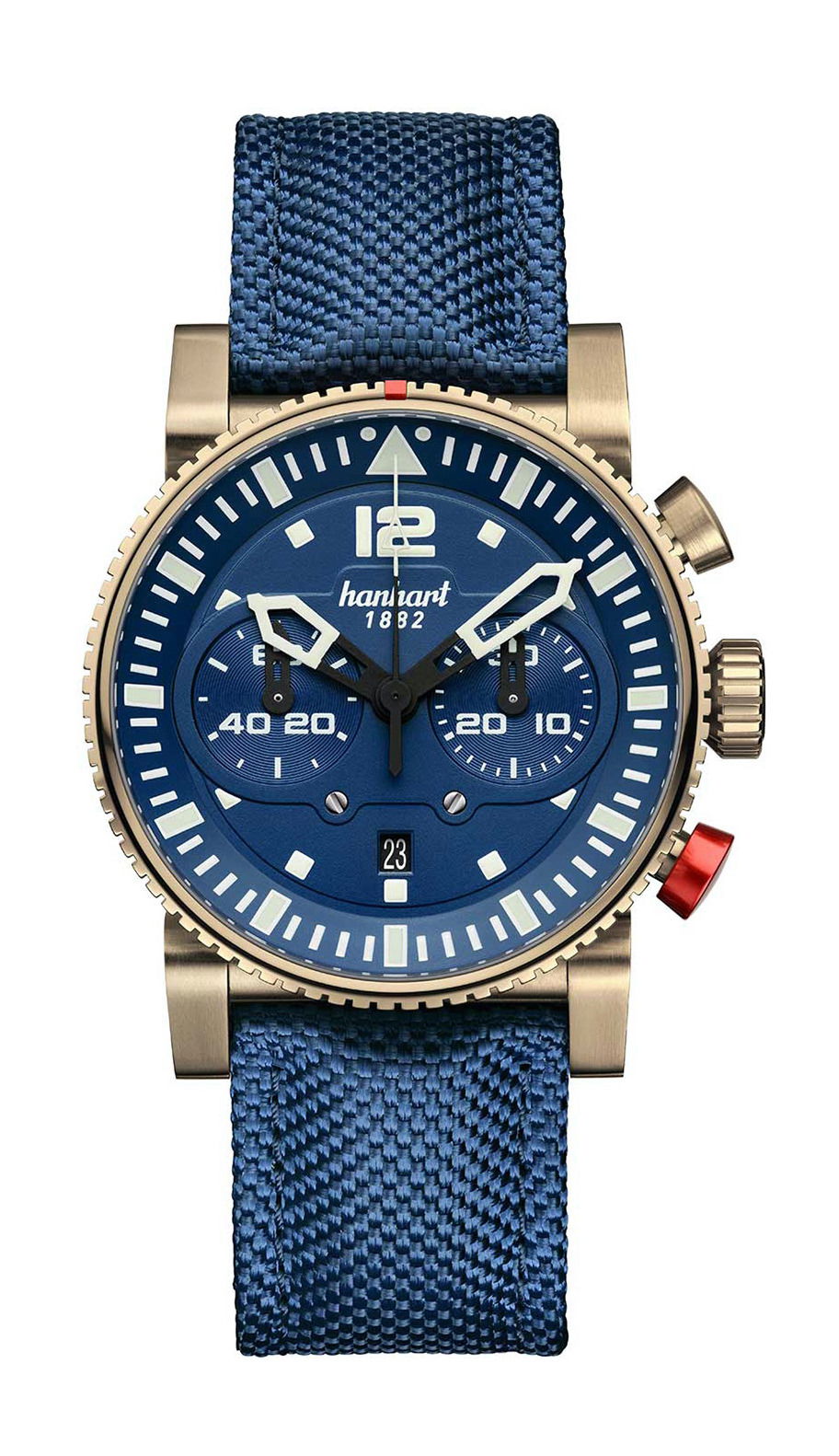 Hanhart PRIMUS Nautic Pilot Bronze luxury timepiece - detailed view