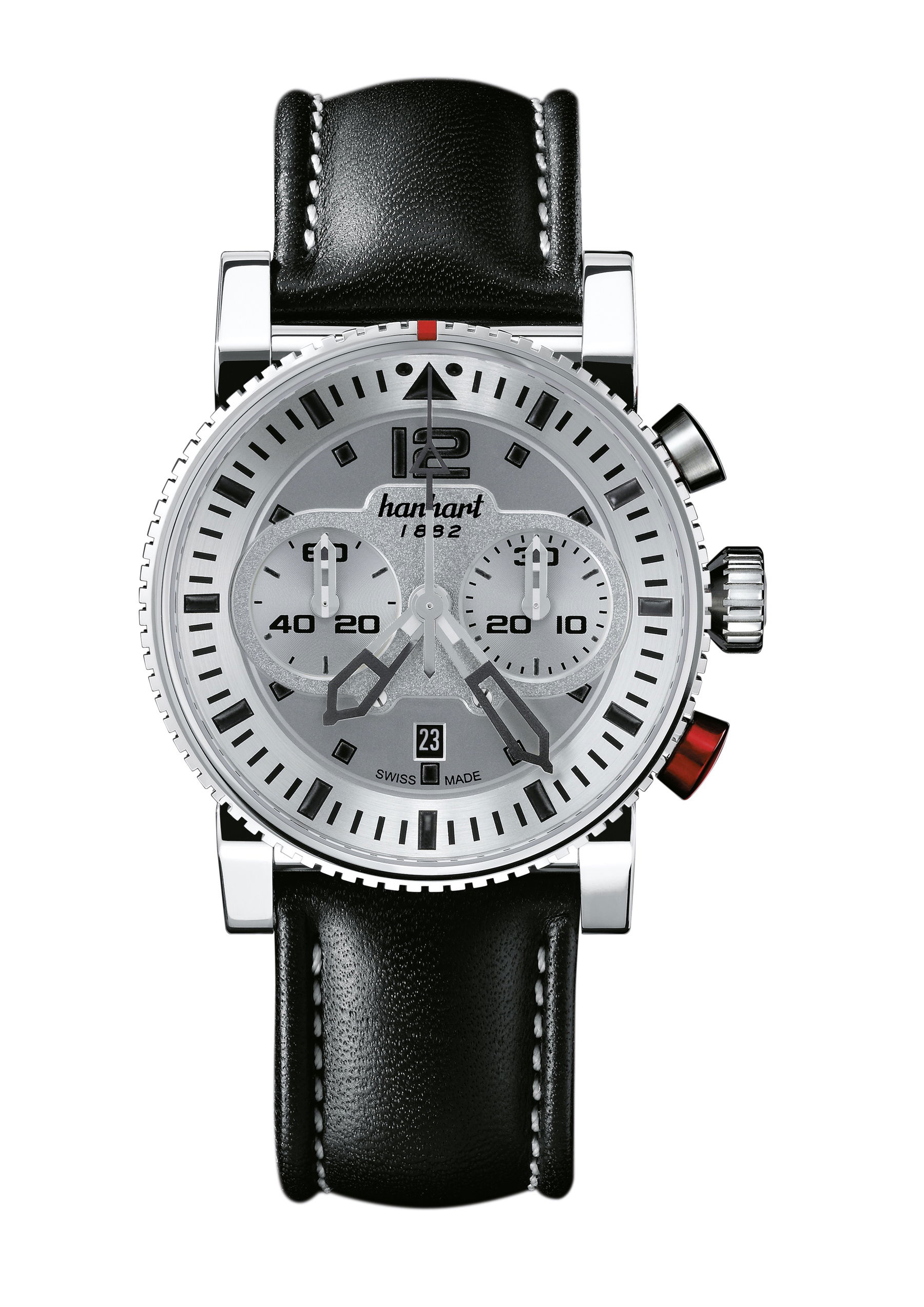 Hanhart PRIMUS Pilot Silver luxury timepiece - detailed view