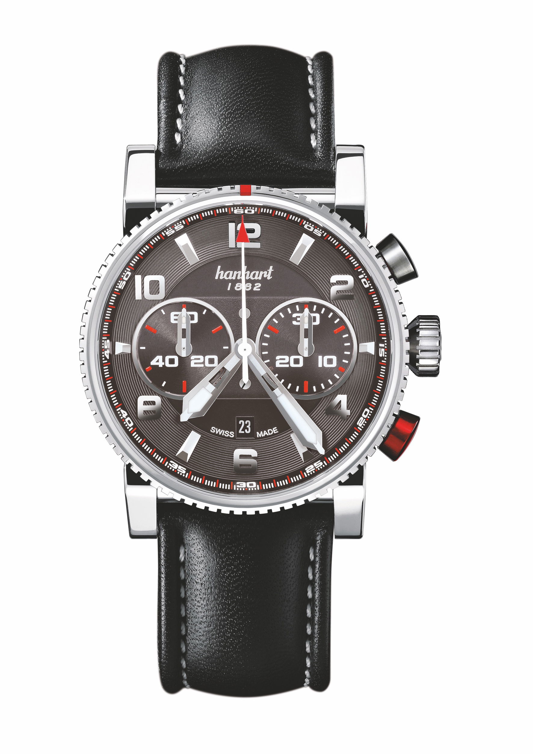 Hanhart PRIMUS Racer Anthracite luxury timepiece - detailed view