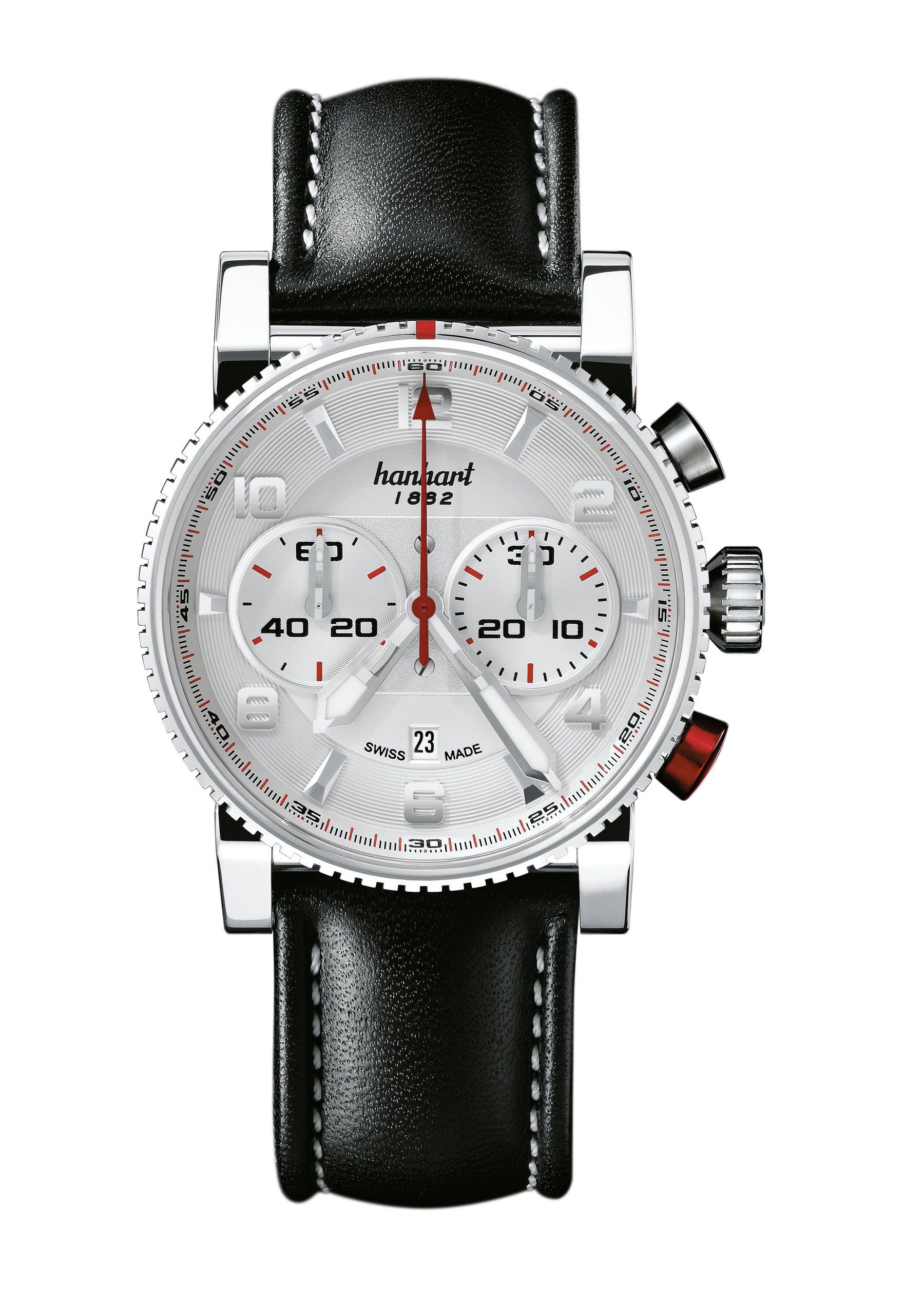 Hanhart PRIMUS Racer Silver luxury timepiece - detailed view