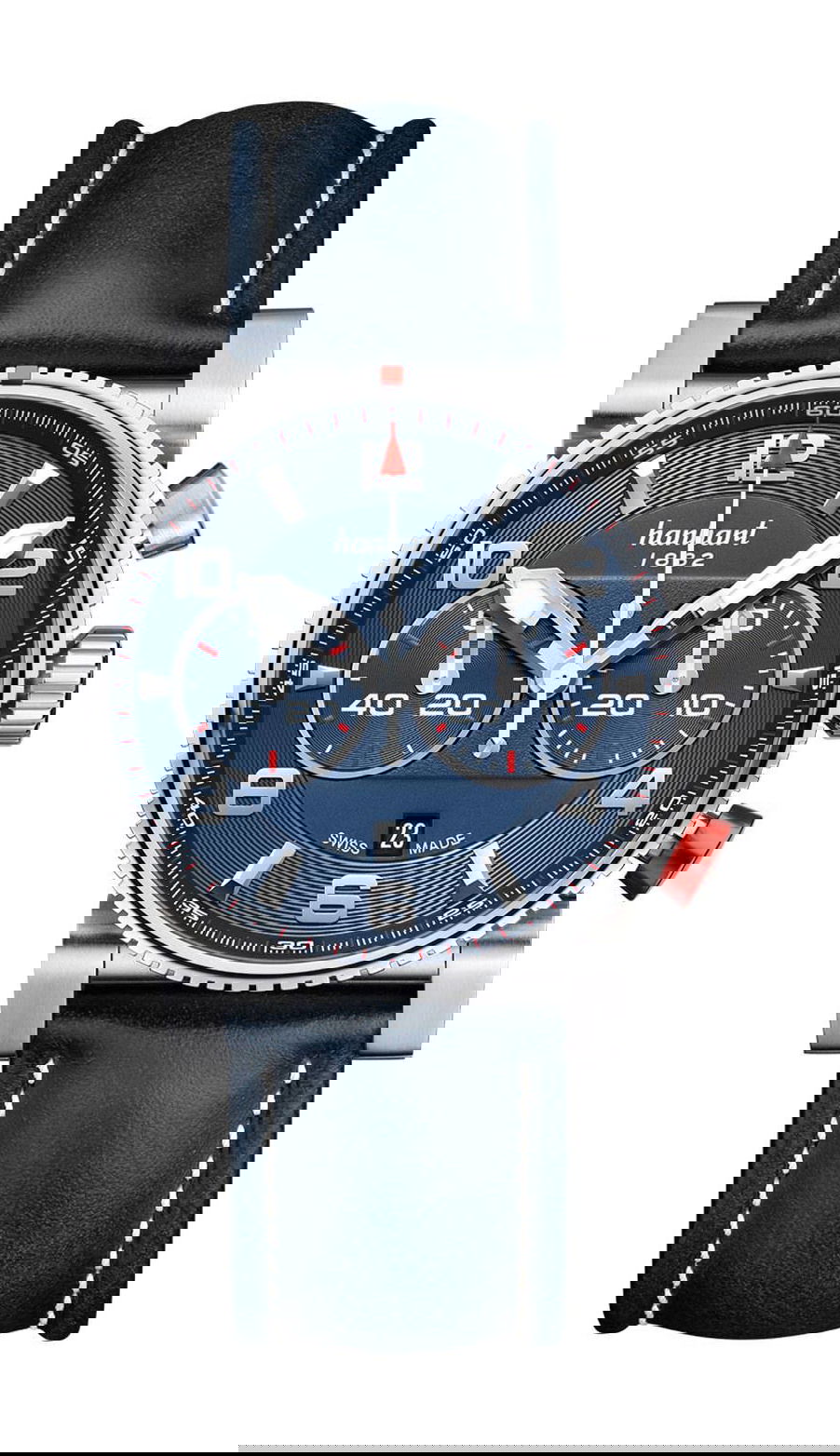 Hanhart PRIMUS Racer Steel Blue luxury timepiece - detailed view